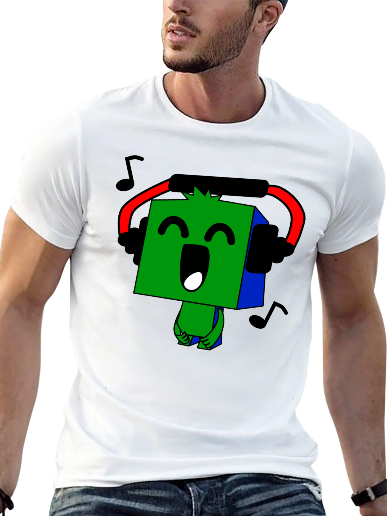 Musical Block Character Graphic Tee - Black
