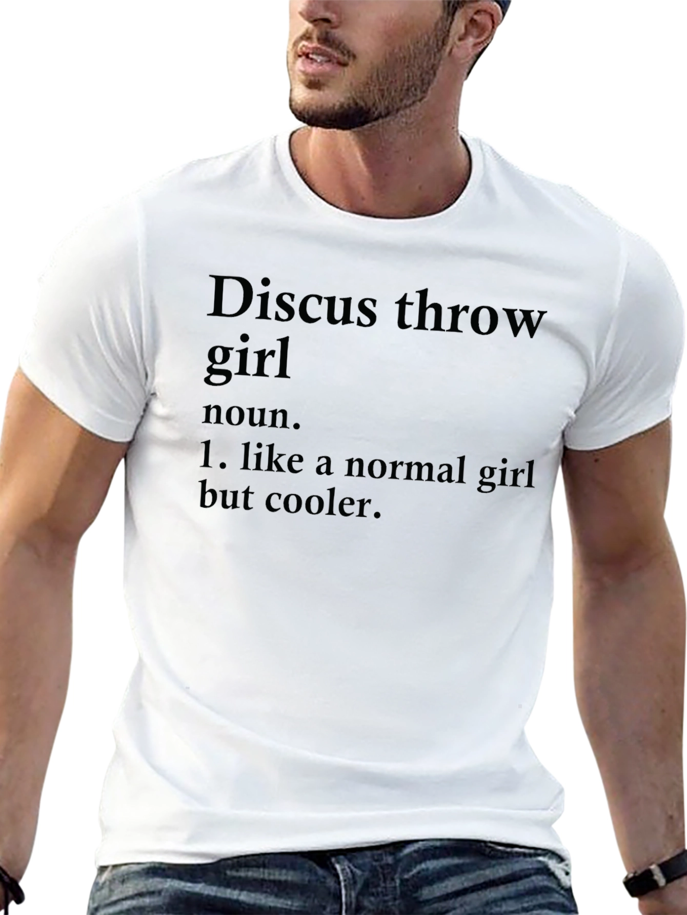 Discus Throw Girl T-Shirt - Novelty Sports Tee