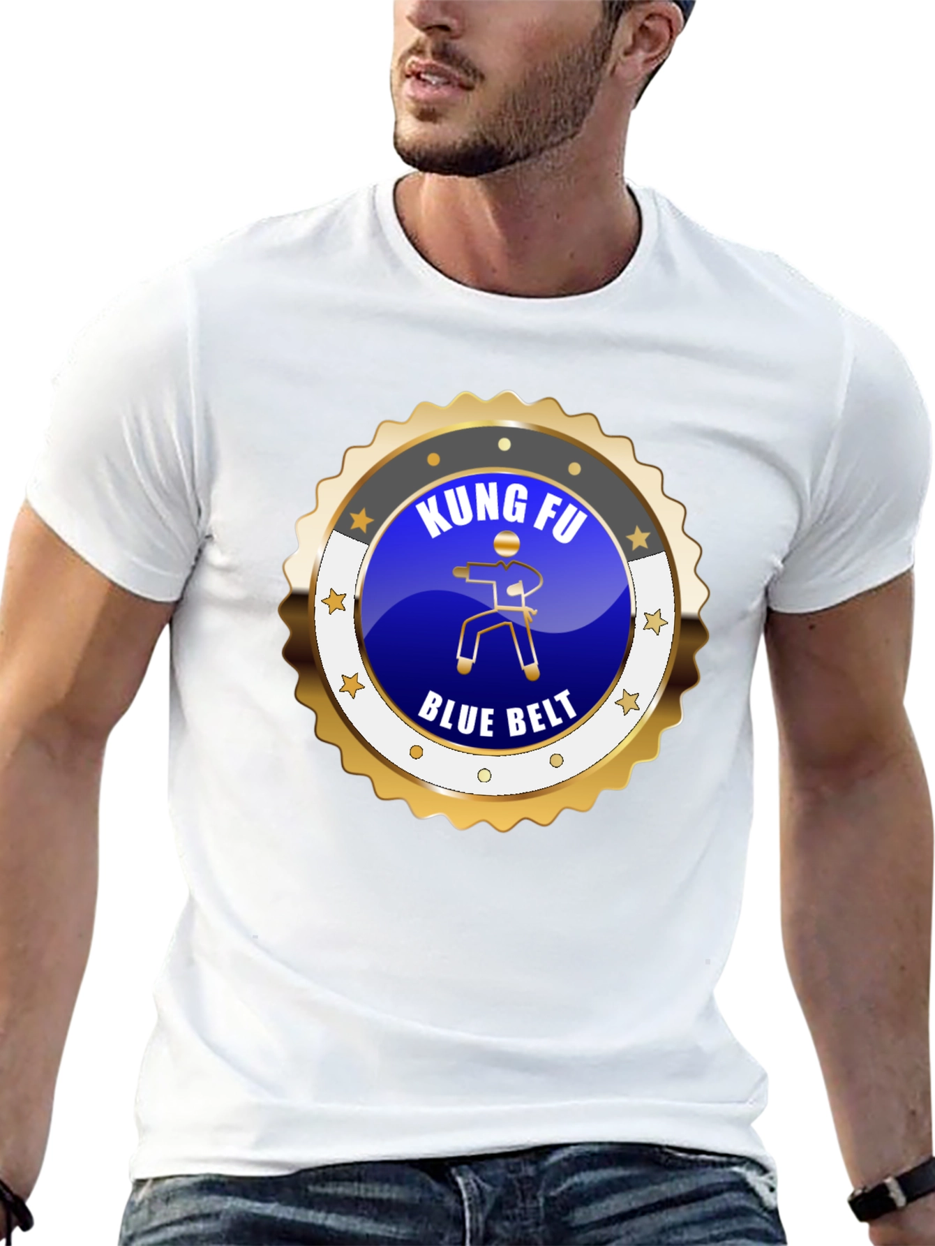 Kung Fu Blue Belt Black T-Shirt