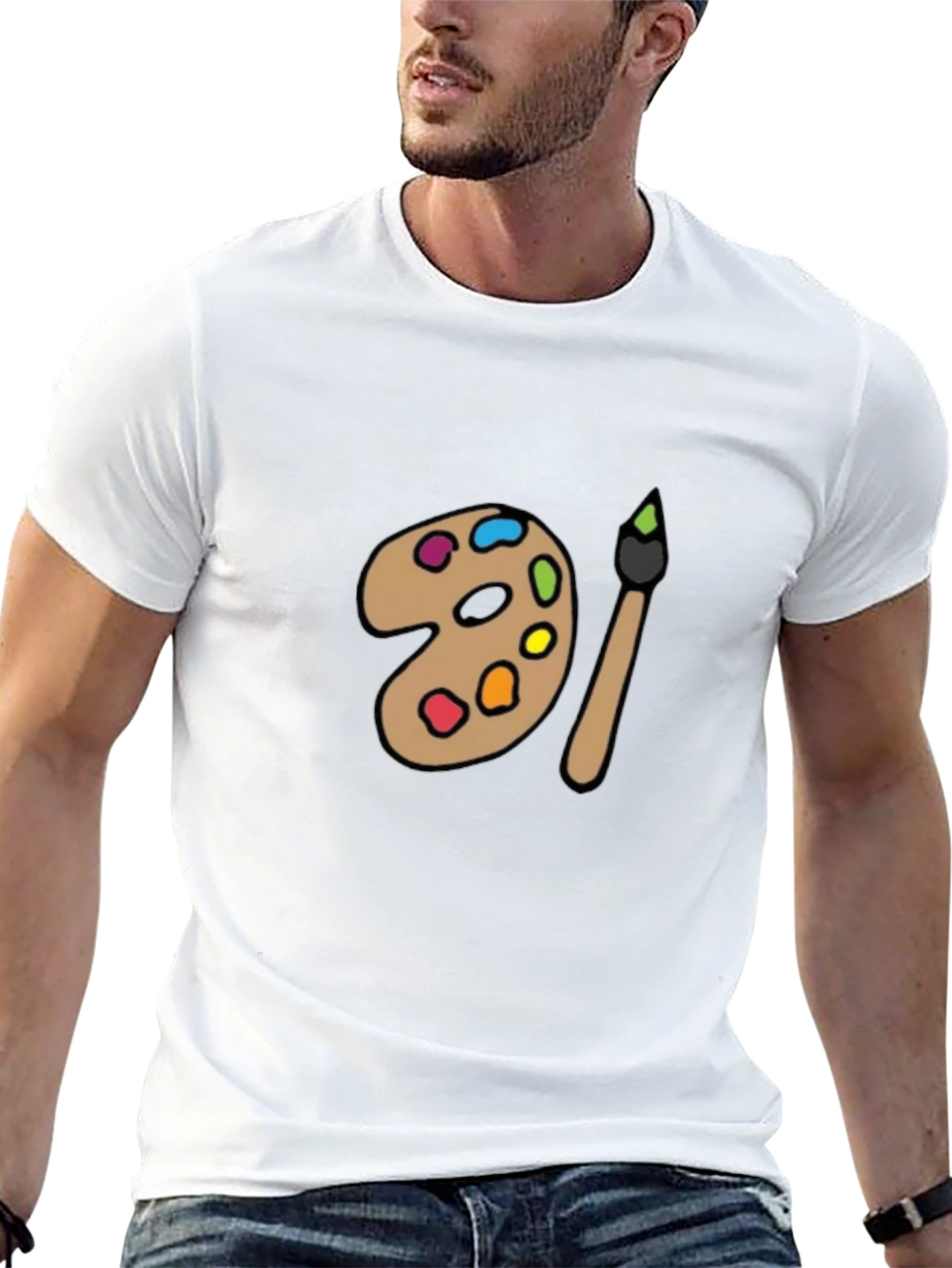 Artist Palette Graphic Tee - Black Cotton Shirt