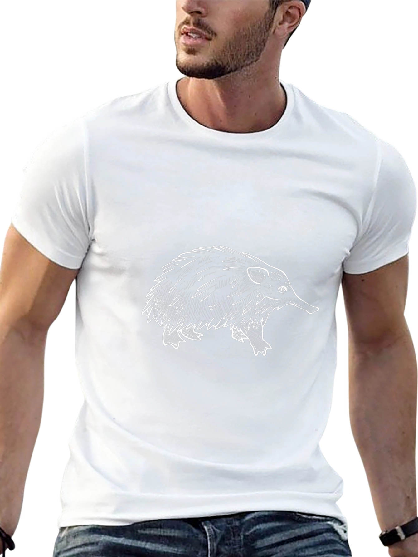Echidna Graphic Tee - Black Cotton T-Shirt