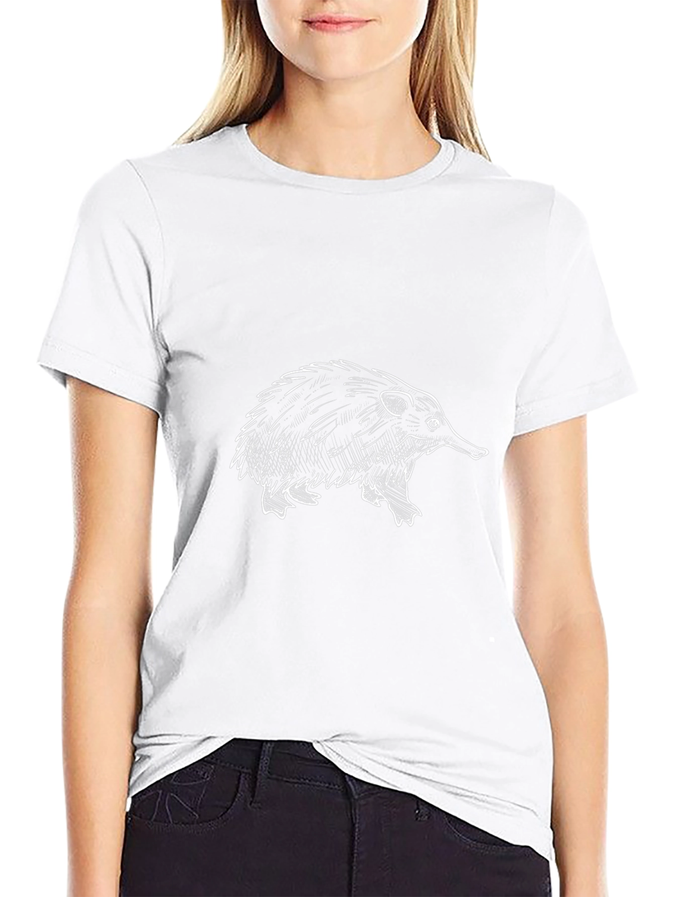 Echidna Graphic Tee - Black Cotton T-Shirt