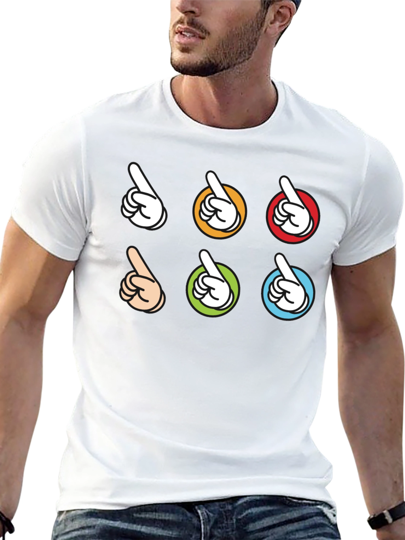 Pointing Fingers Graphic Black T-Shirt