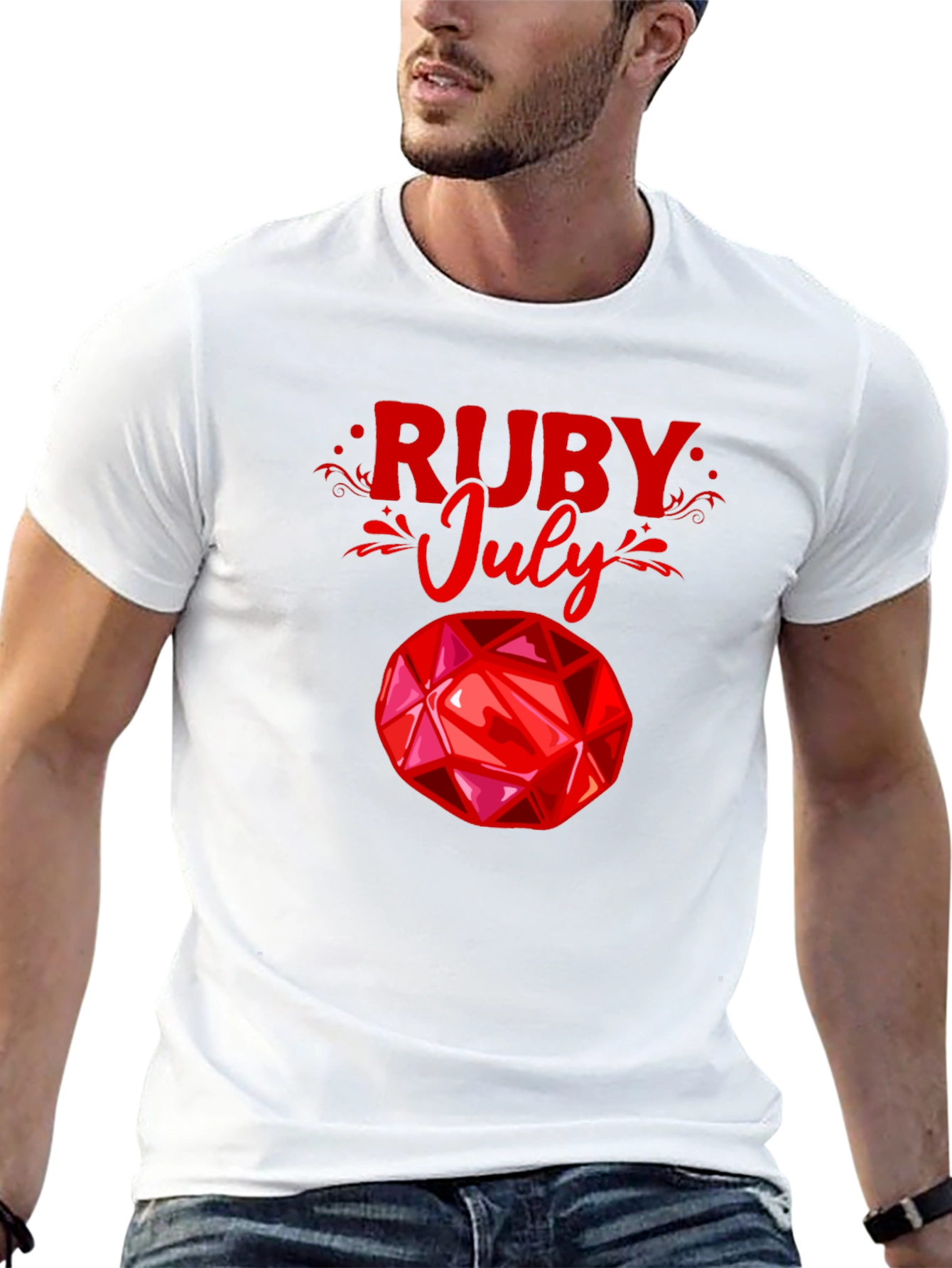 Ruby July Gemstone Graphic T-Shirt