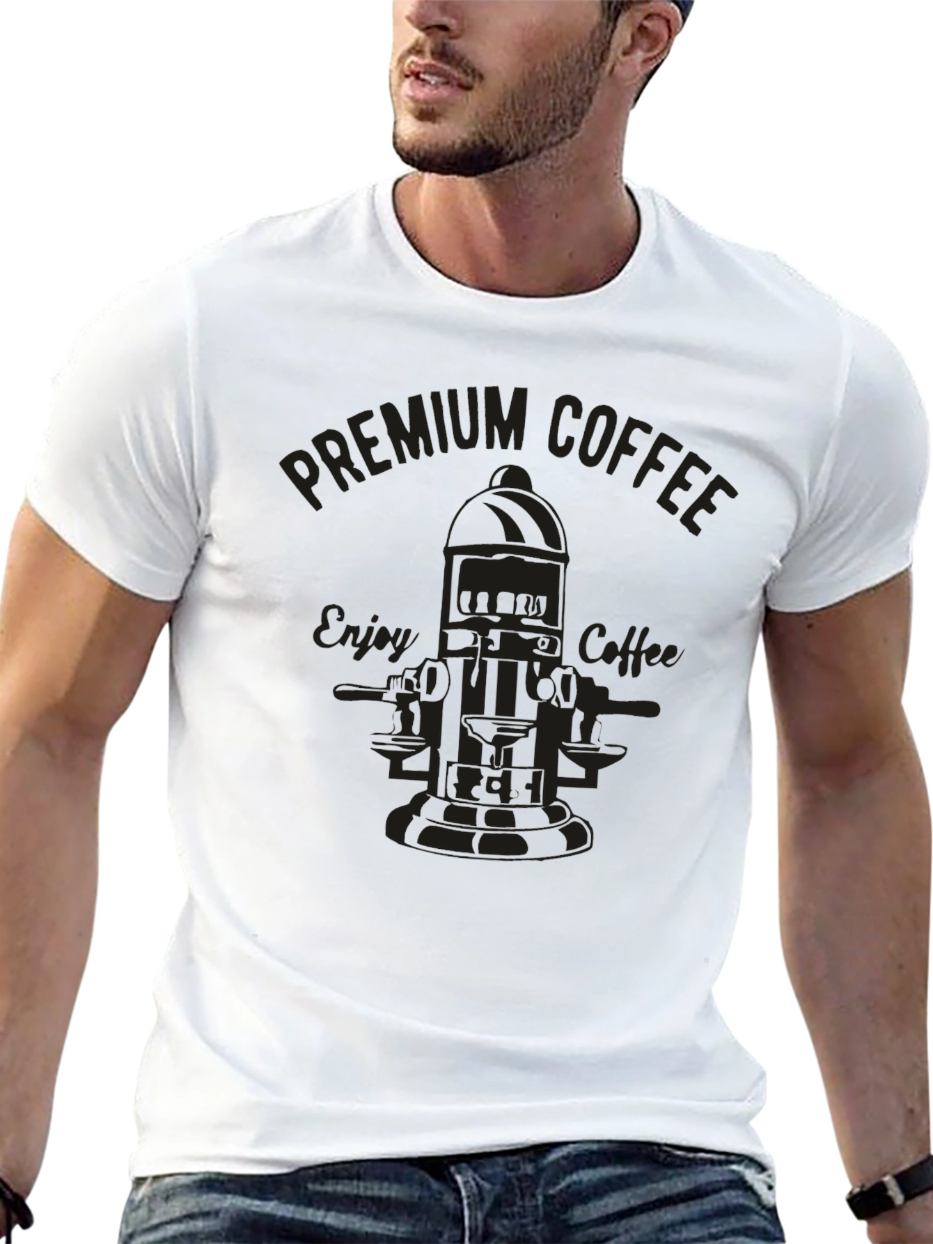 Premium Coffee Graphic T-Shirt - Black