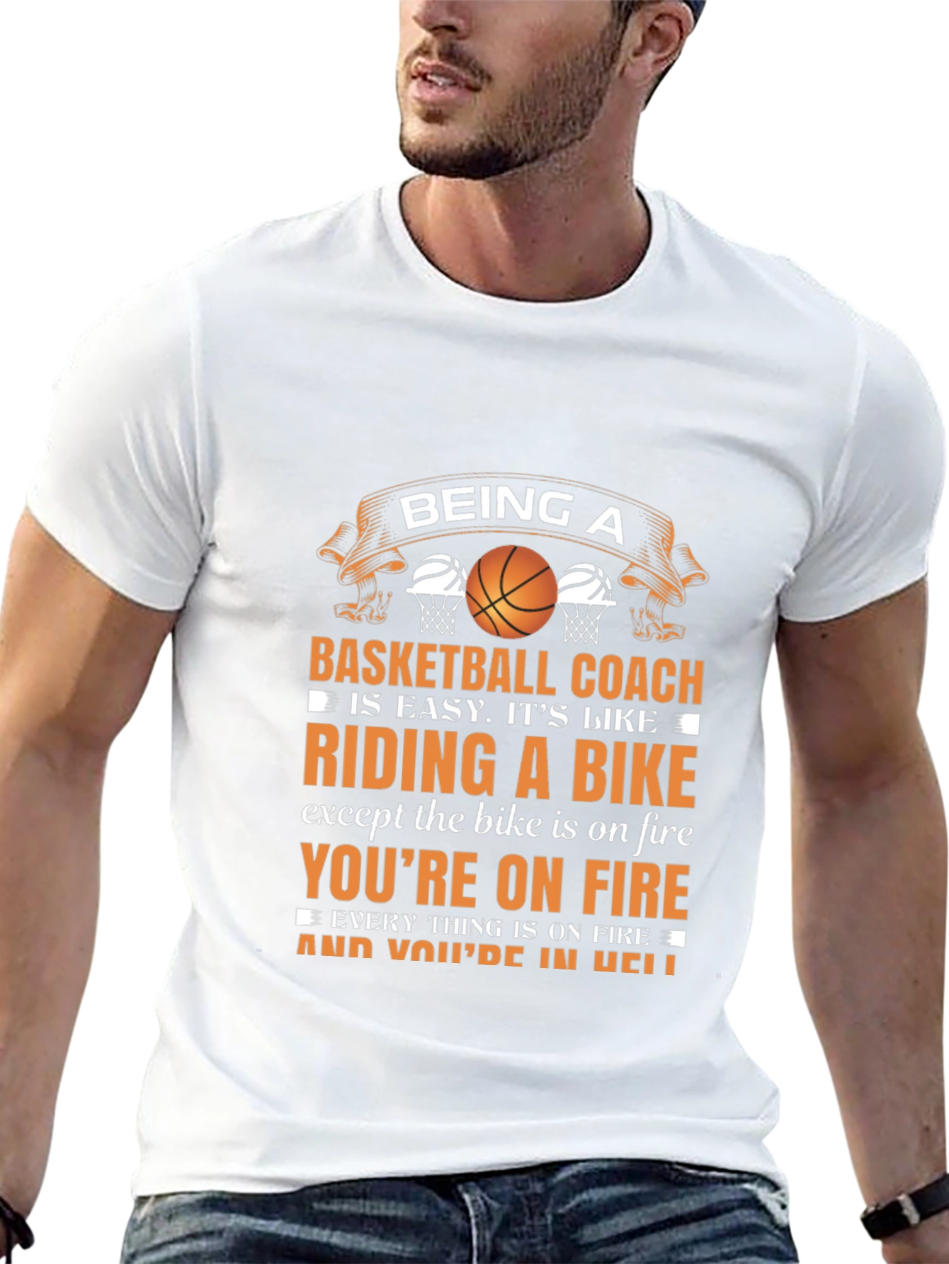 Basketball Coach T-Shirt - Riding a Bike Analogy