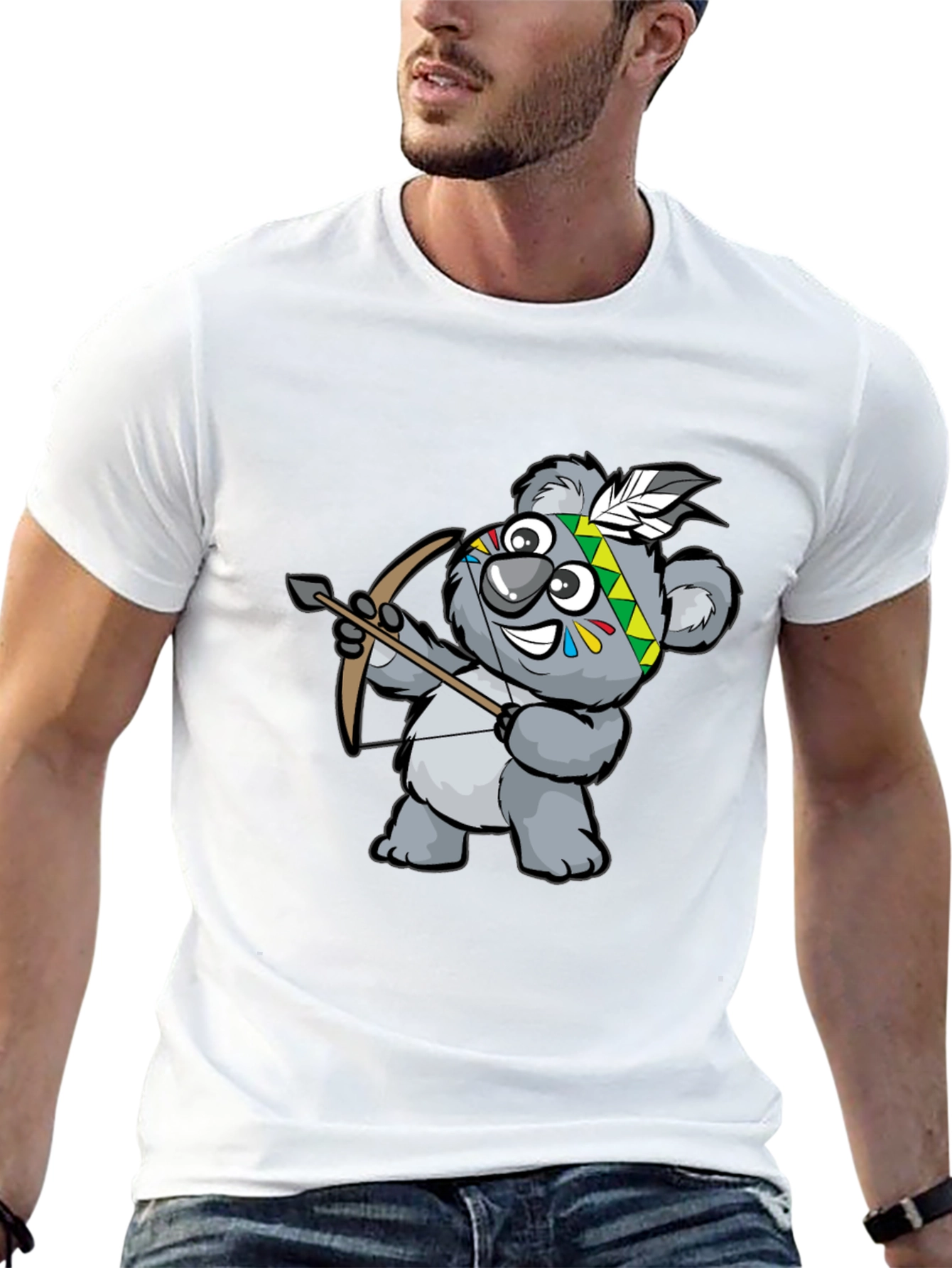 Koala Archer Graphic Tee - Black Cotton T-Shirt