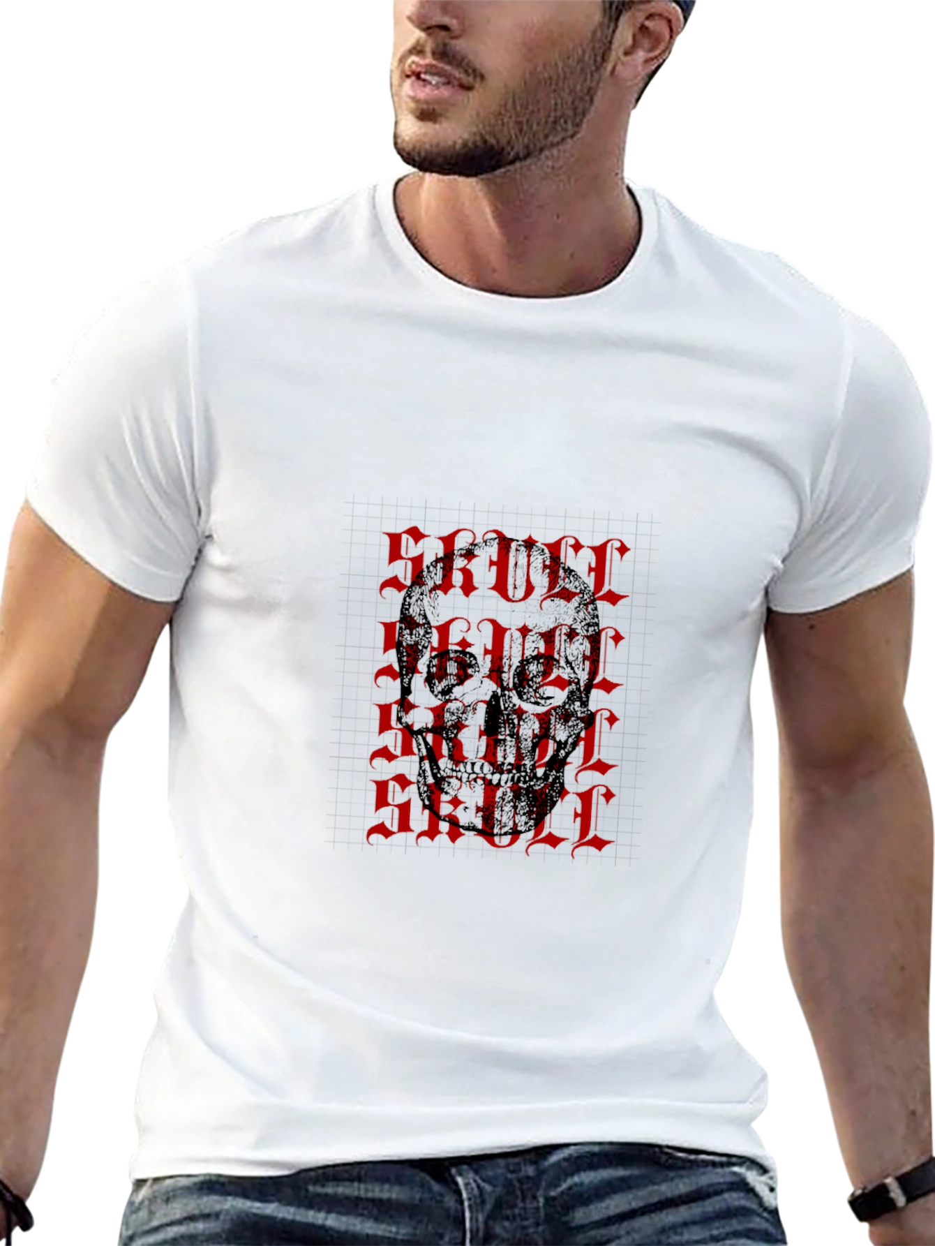 Skull Print Black T-Shirt