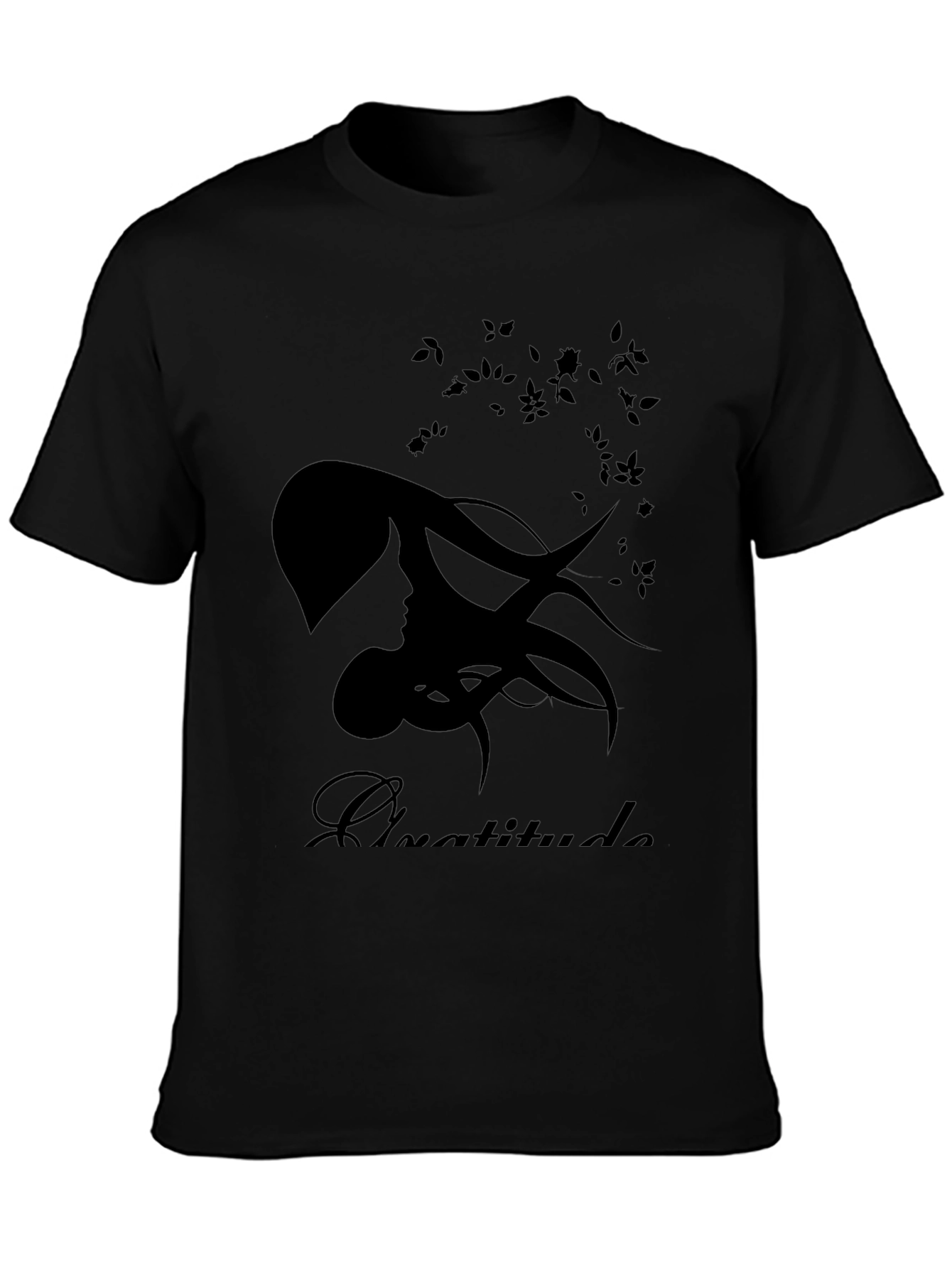 Gratitude Silhouette Black T-Shirt