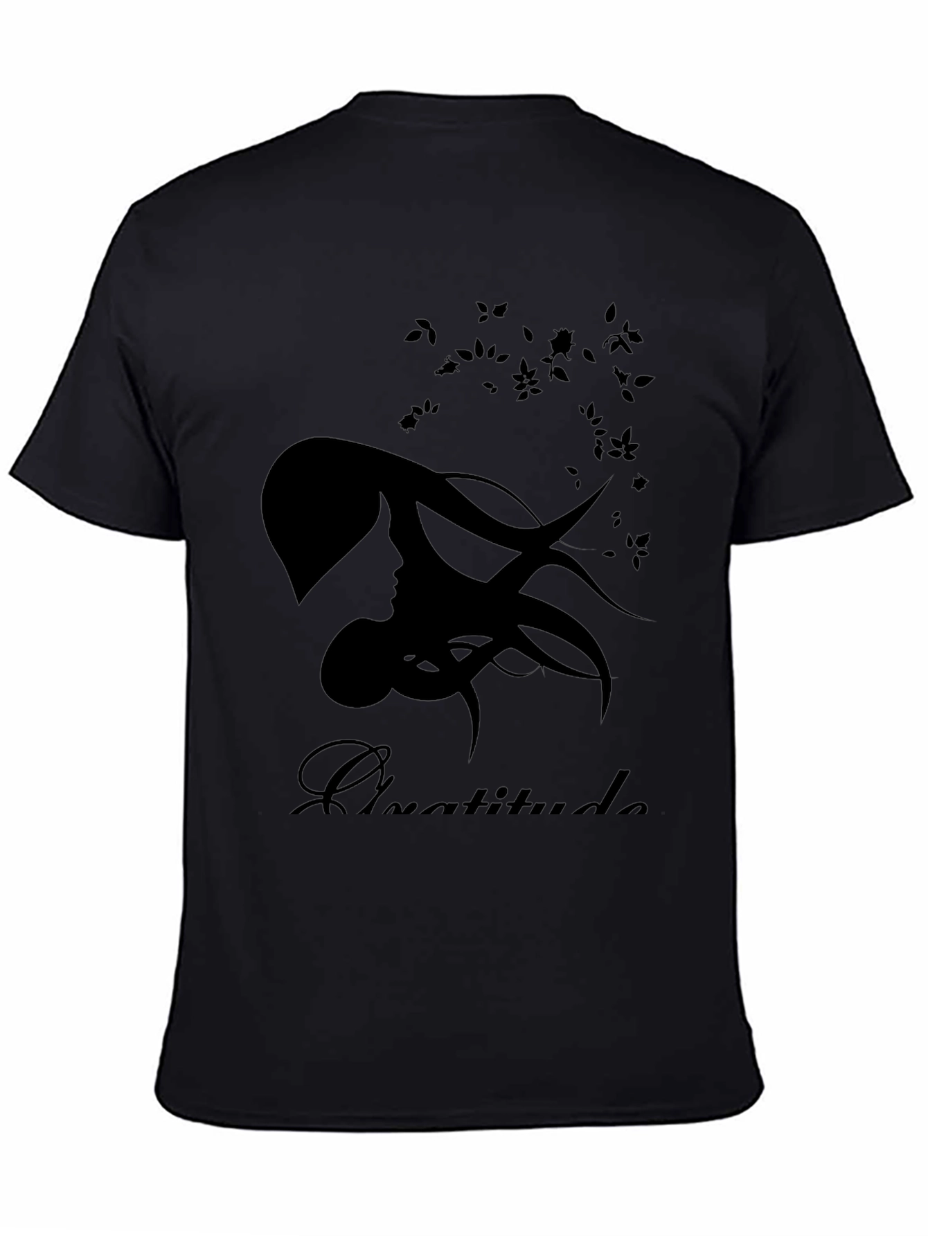 Gratitude Silhouette Black T-Shirt