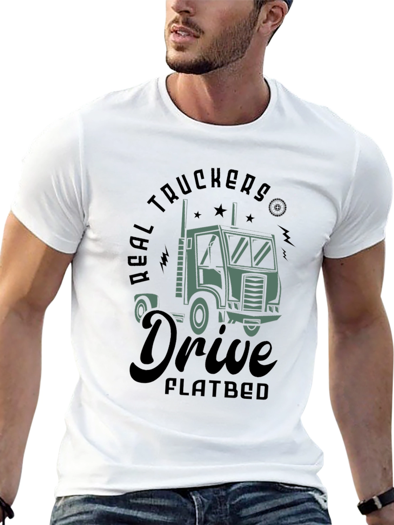 Real Truckers Drive Flatbed T-Shirt