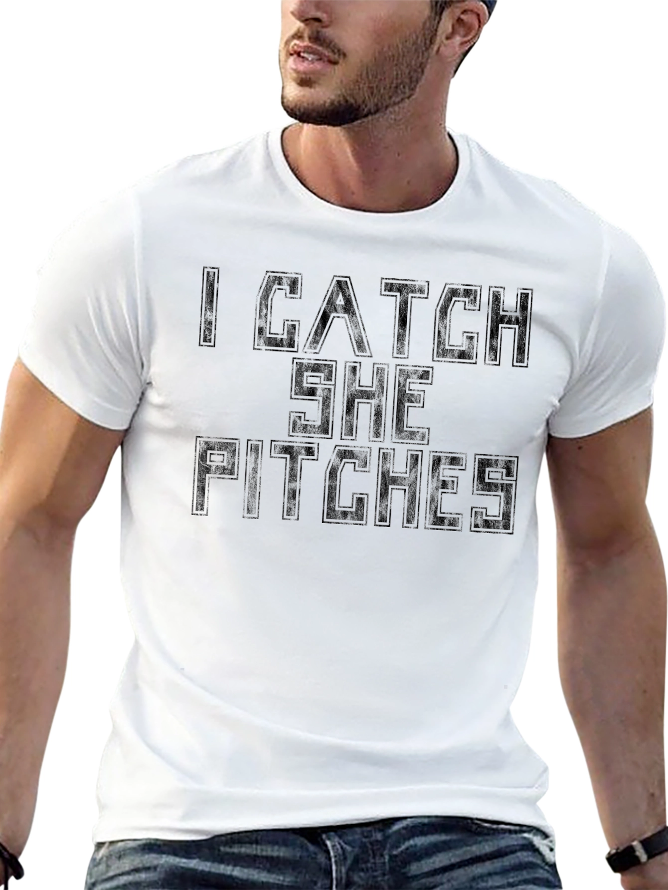 I Catch She Pitches Graphic T-Shirt