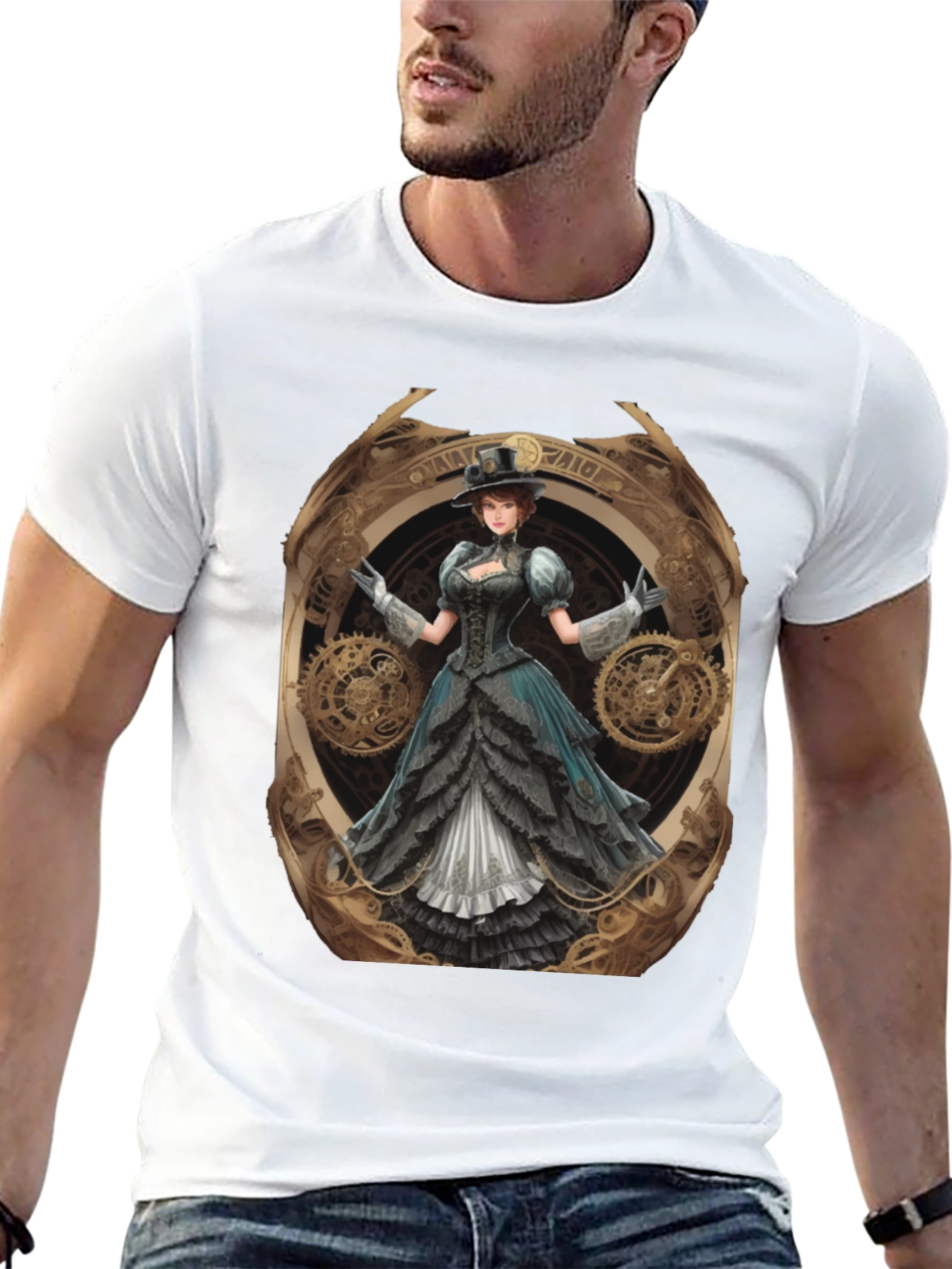 Steampunk Lady Graphic Tee - Unique Design