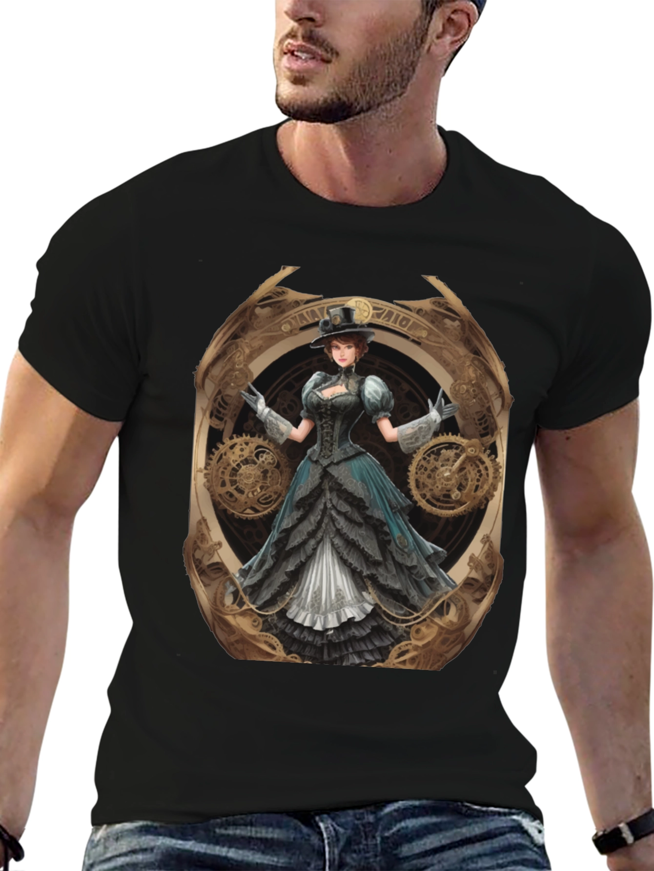 Steampunk Lady Graphic Tee - Unique Design