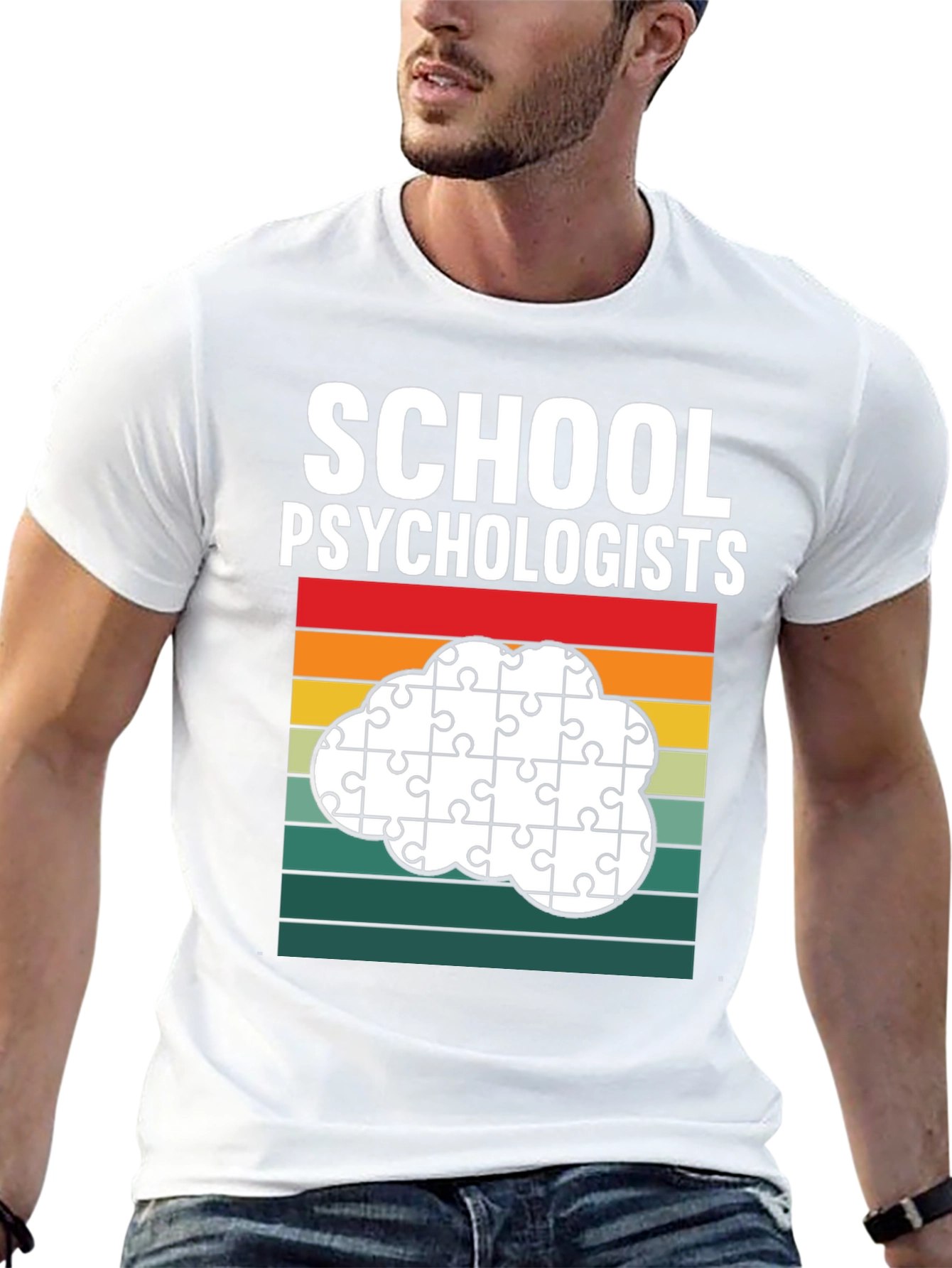 School Psychologist Puzzle Piece Cloud T-Shirt