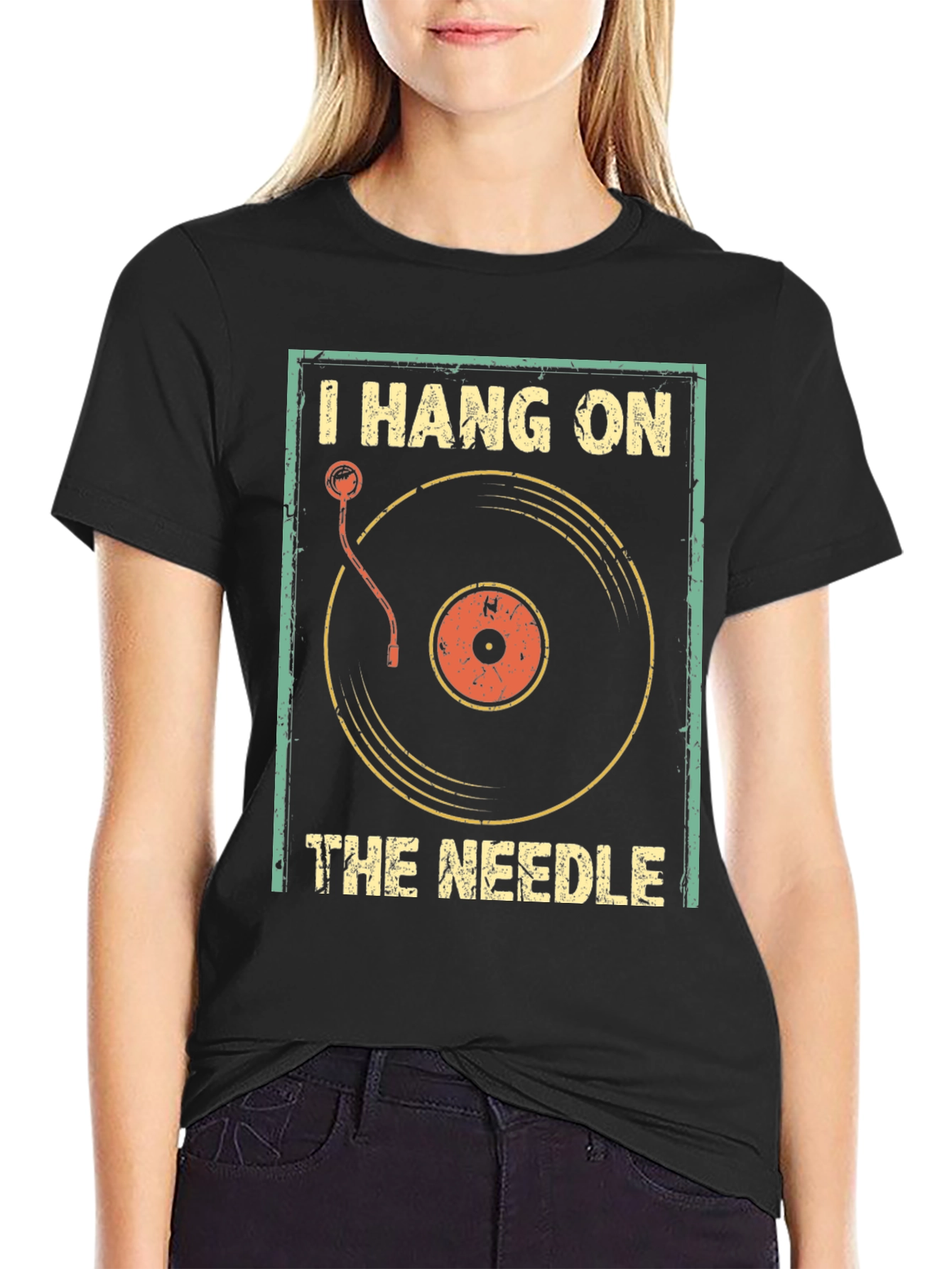 I Hang On The Needle Retro DJ T-Shirt