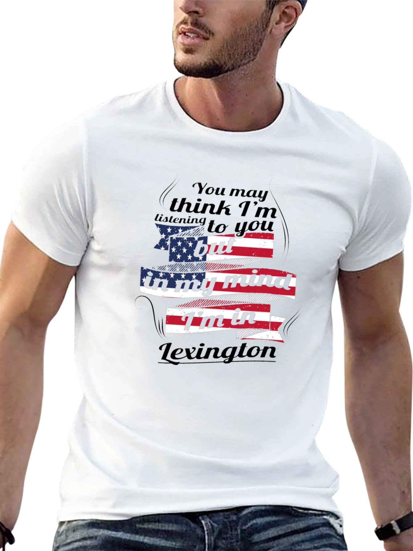 Lexington Mind USA Flag Graphic Tee