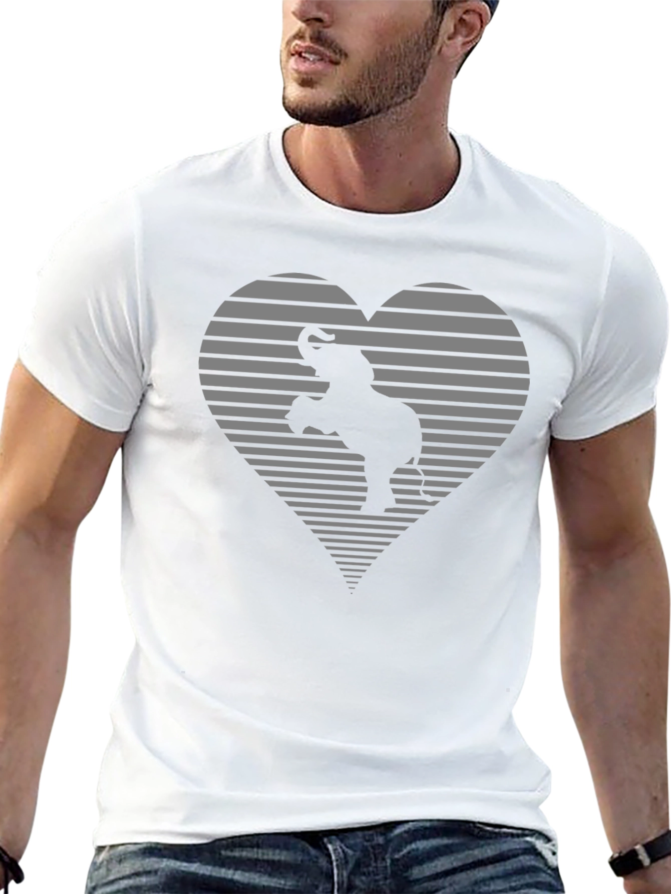 Elephant Heart Graphic Tee - Black Cotton Comfort