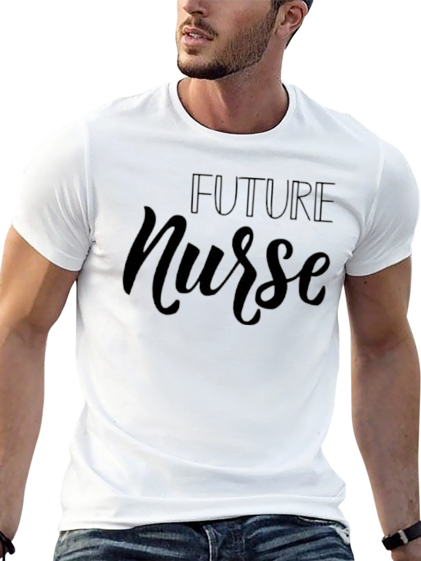 Future Nurse Graphic T-Shirt - Black Cotton Blend