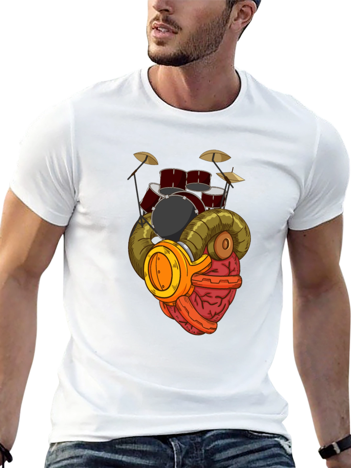Drummer Brain T-Shirt - Music Lover Gift