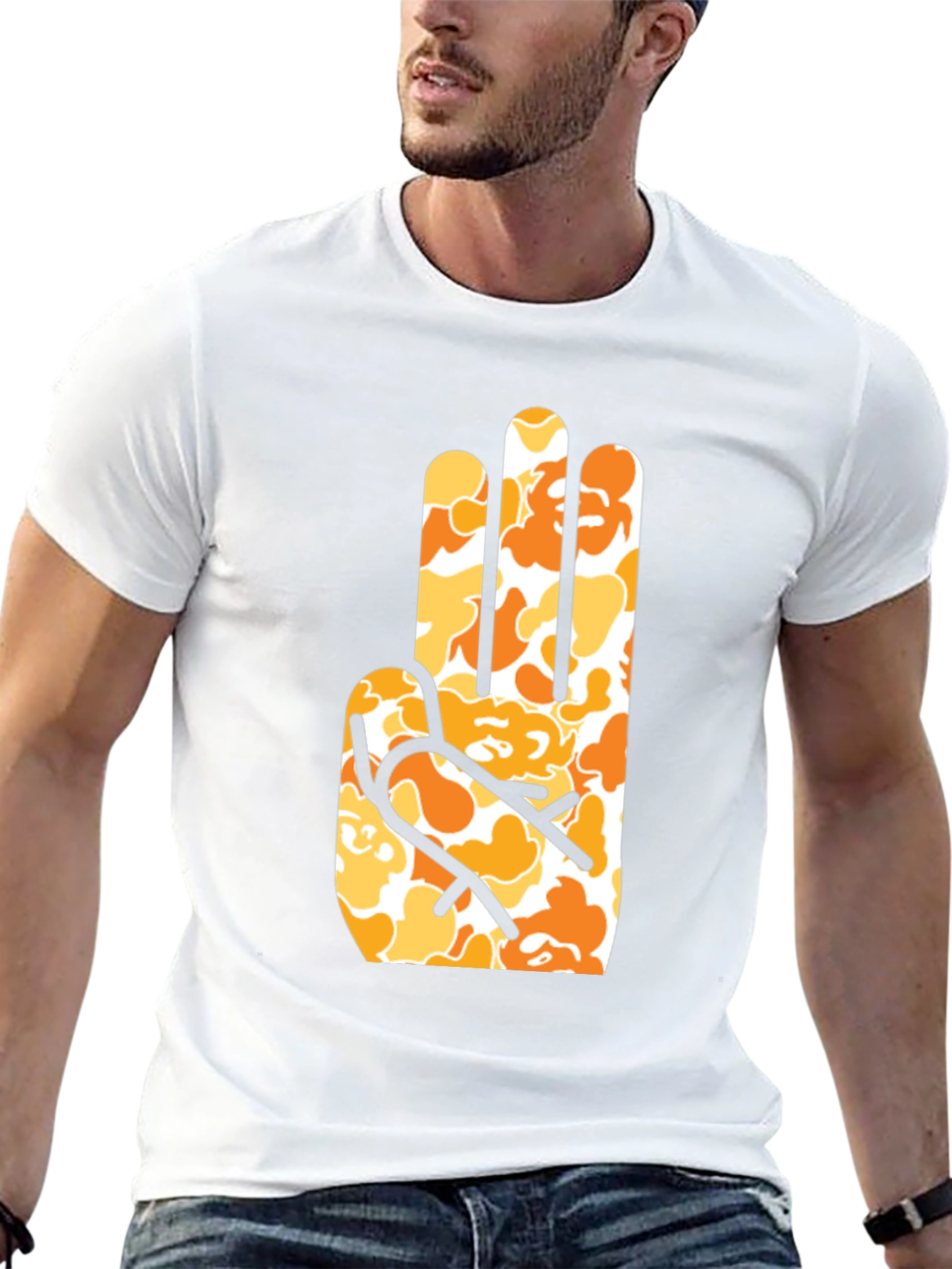 Abstract Hand Print Black T-Shirt