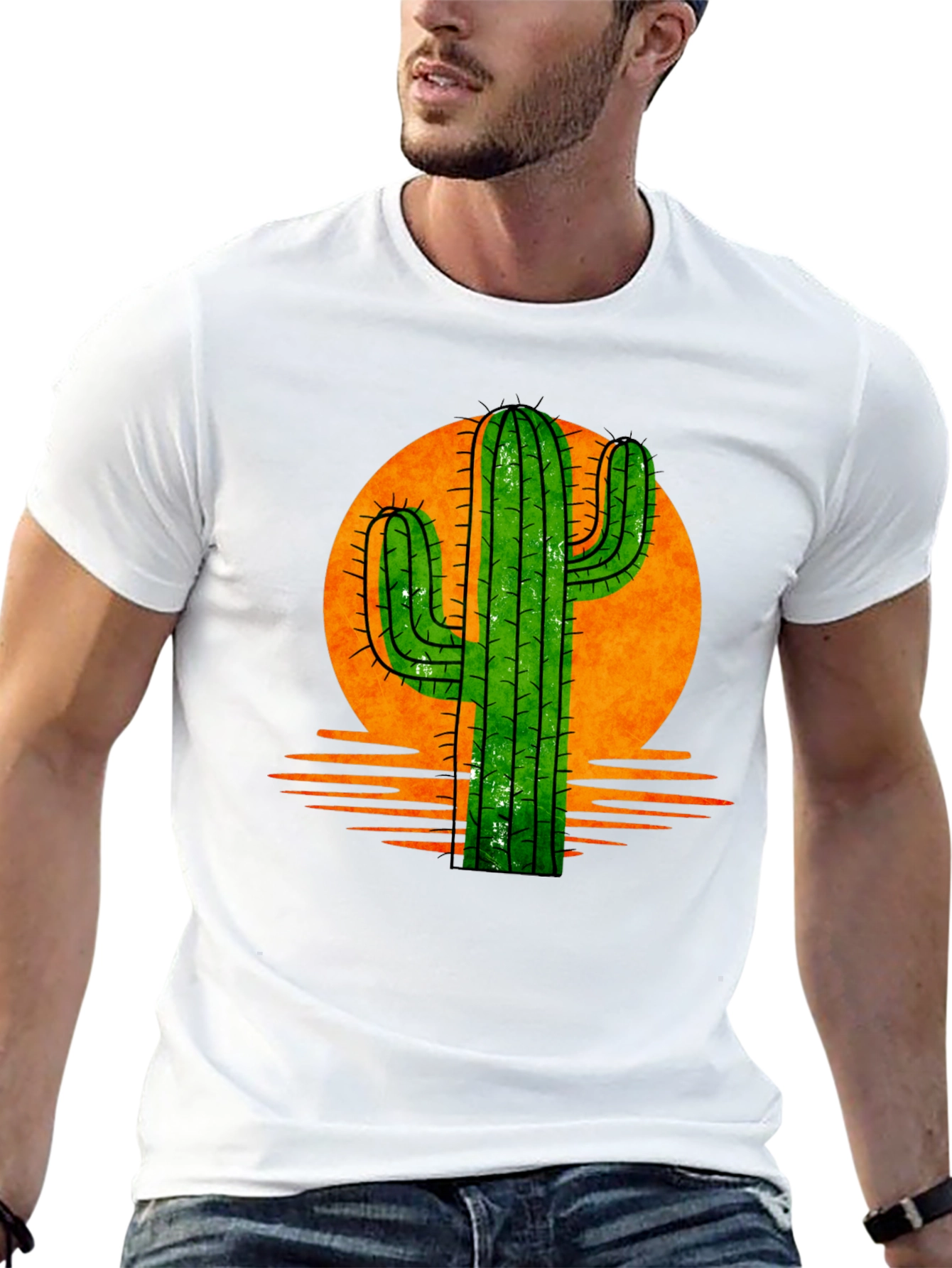 Cactus Sunset Graphic Tee - Desert Vibes