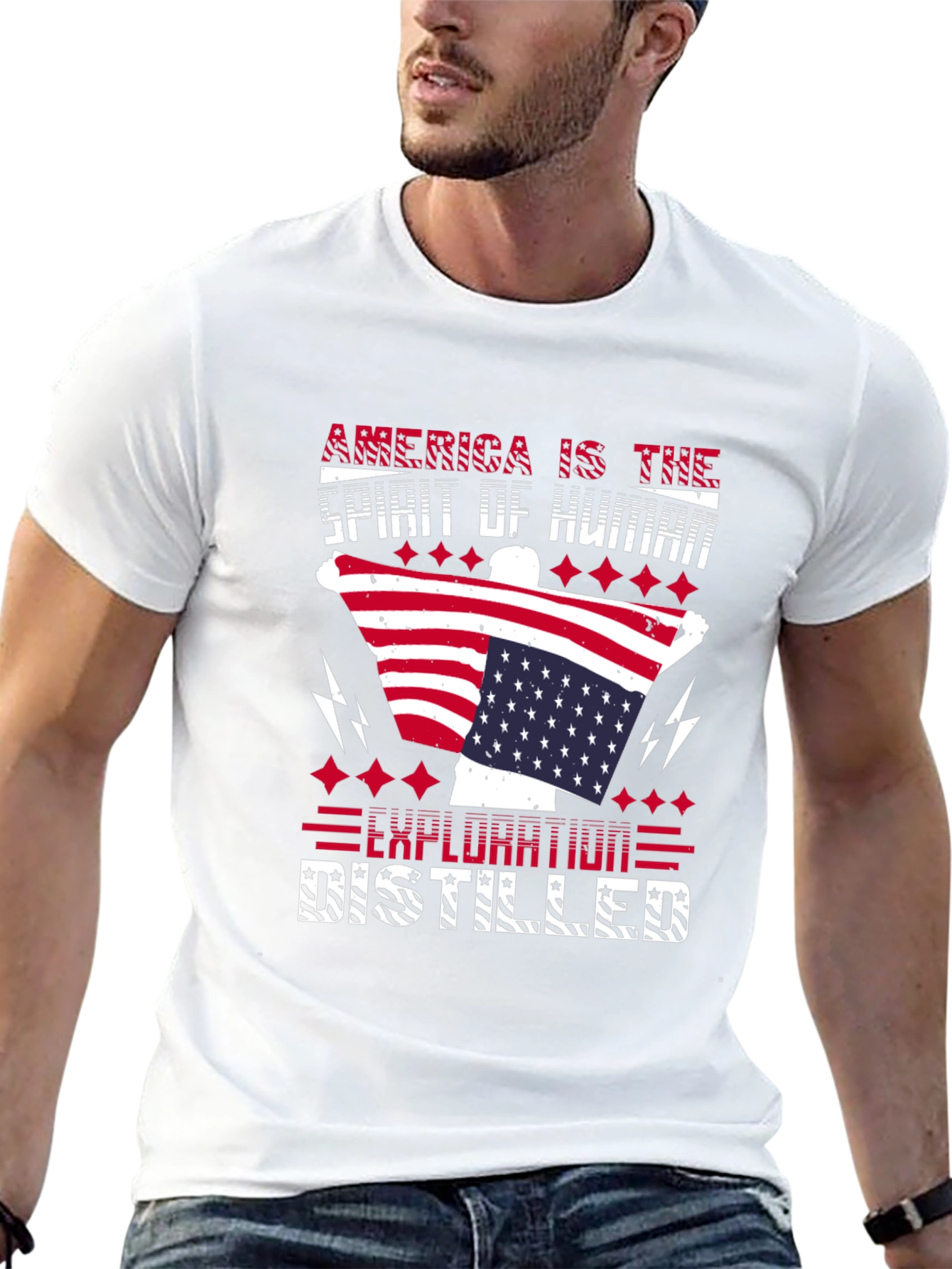 Patriotic America Exploration Distilled Graphic Tee