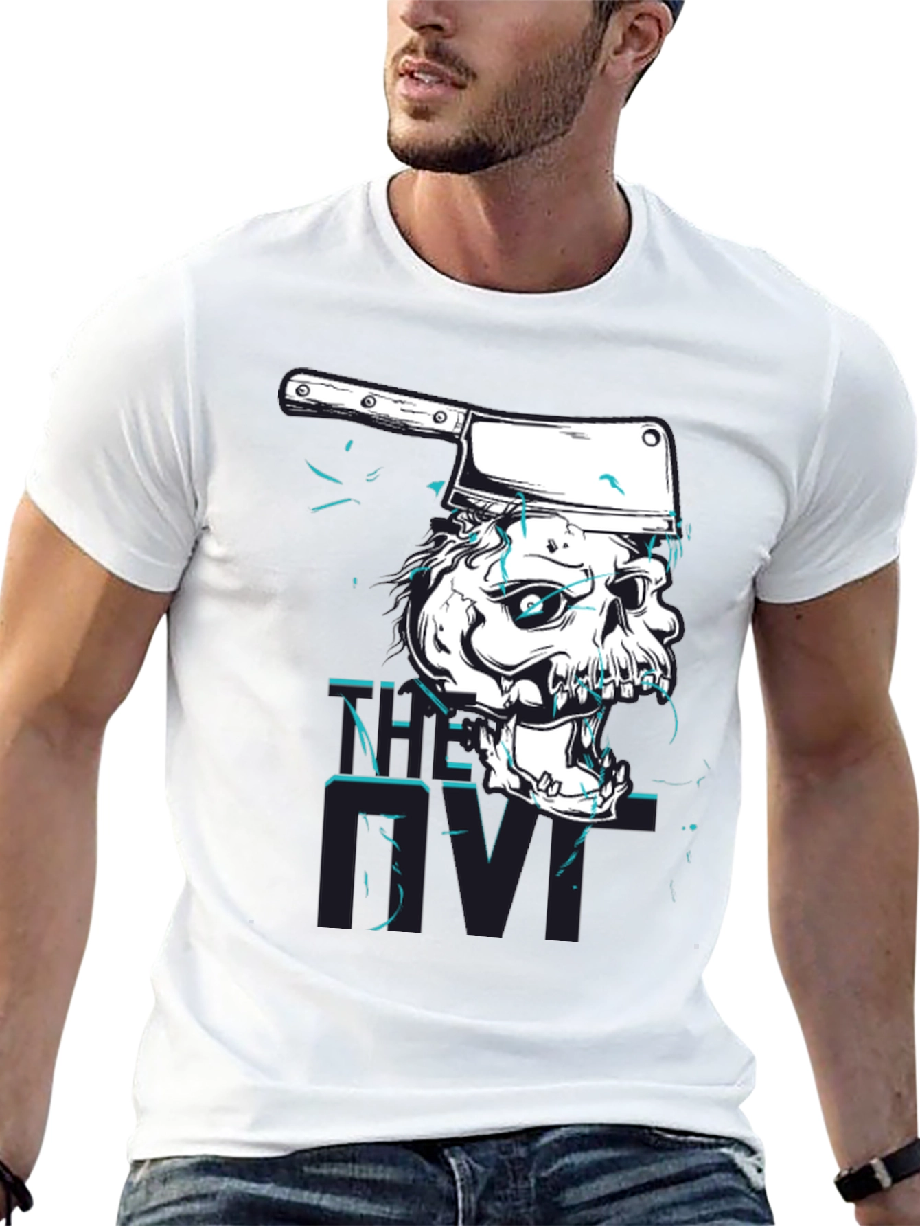 Skull Cleaver Graphic Tee - Edgy Style