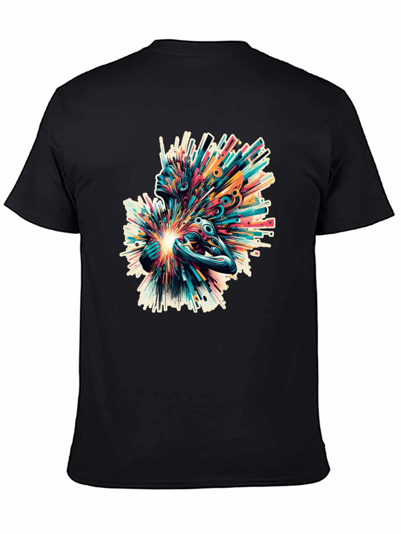 Abstract Art Graphic Tee - Black T-Shirt