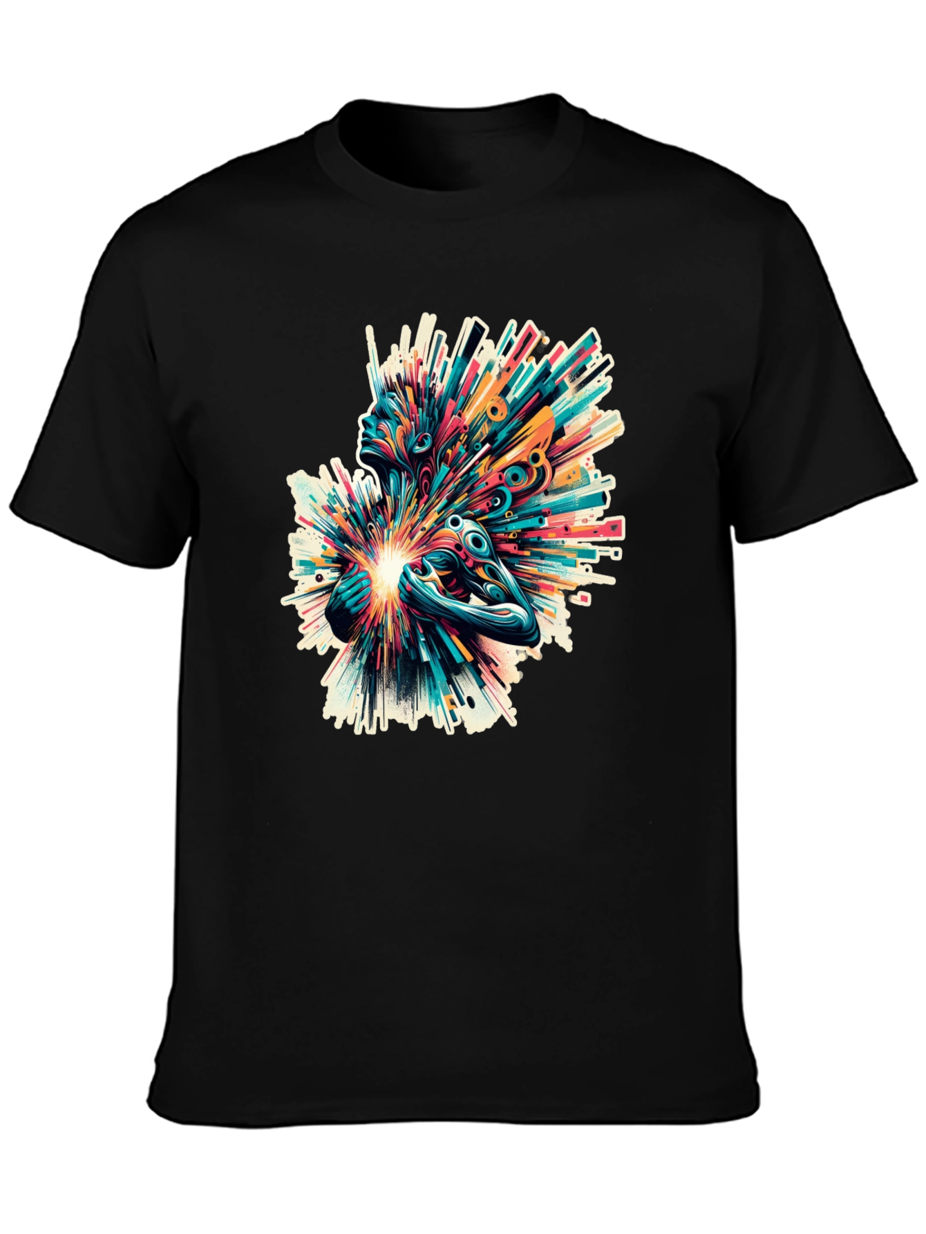 Abstract Art Graphic Tee - Black T-Shirt