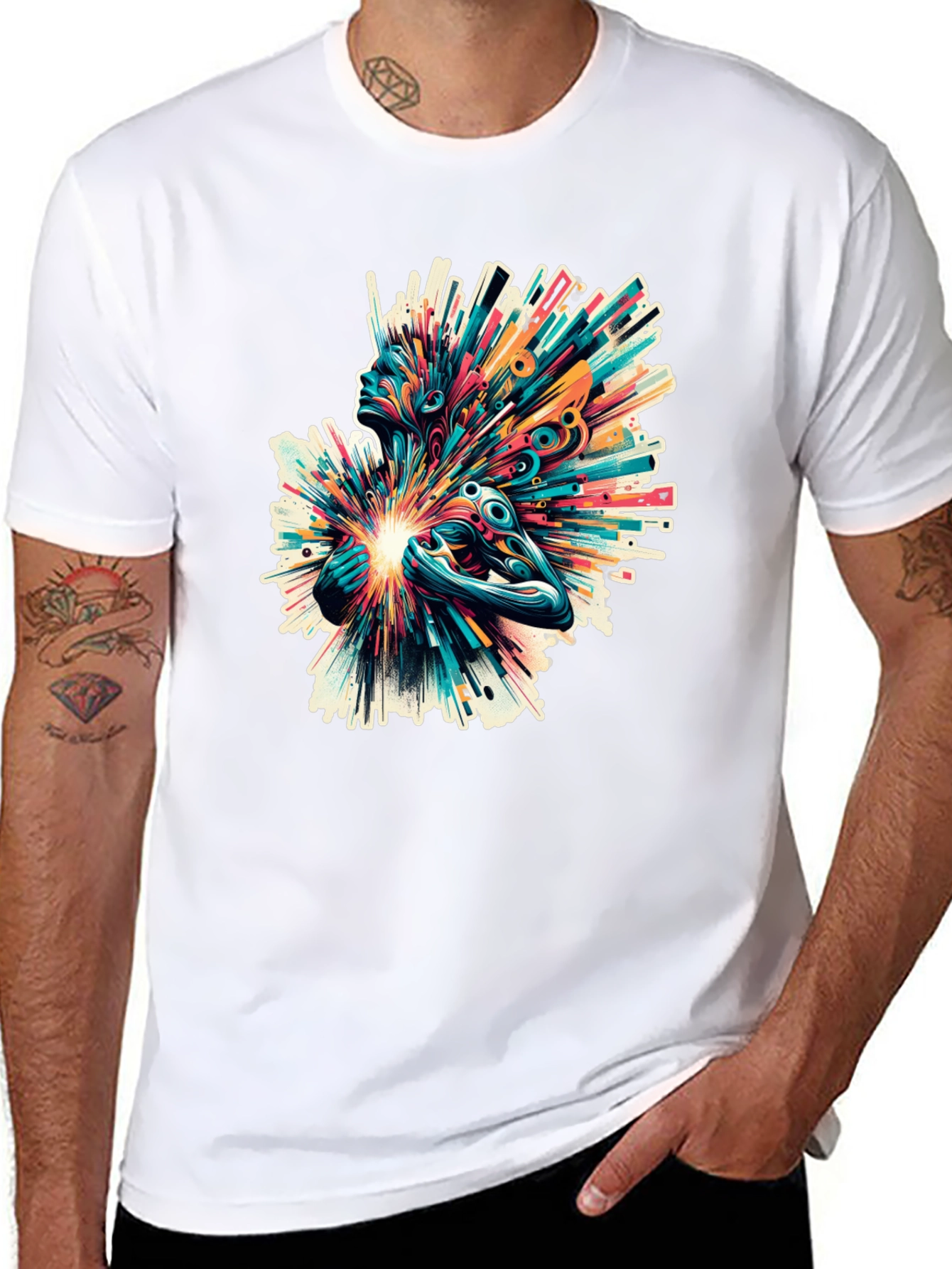 Abstract Art Graphic Tee - Black T-Shirt