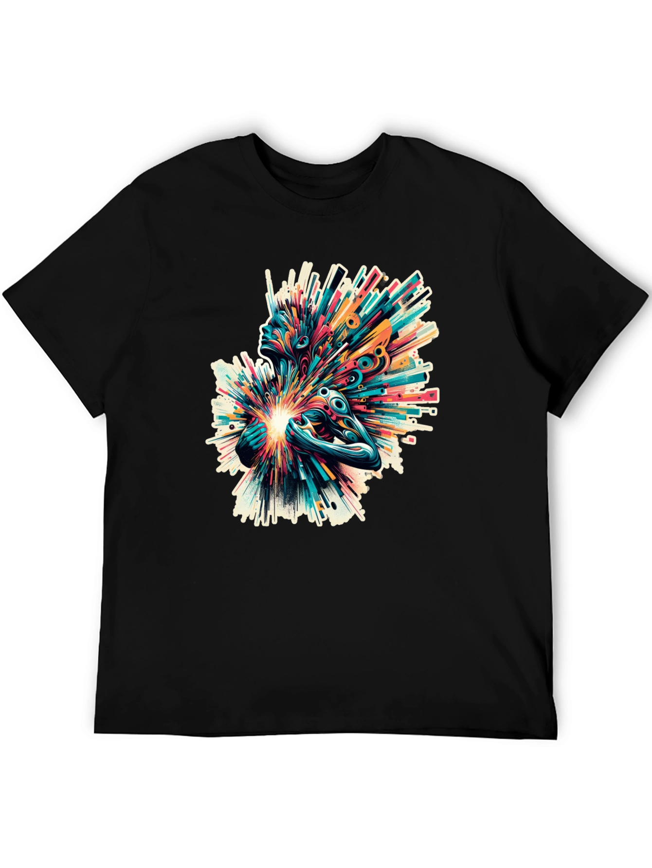 Abstract Art Graphic Tee - Black T-Shirt