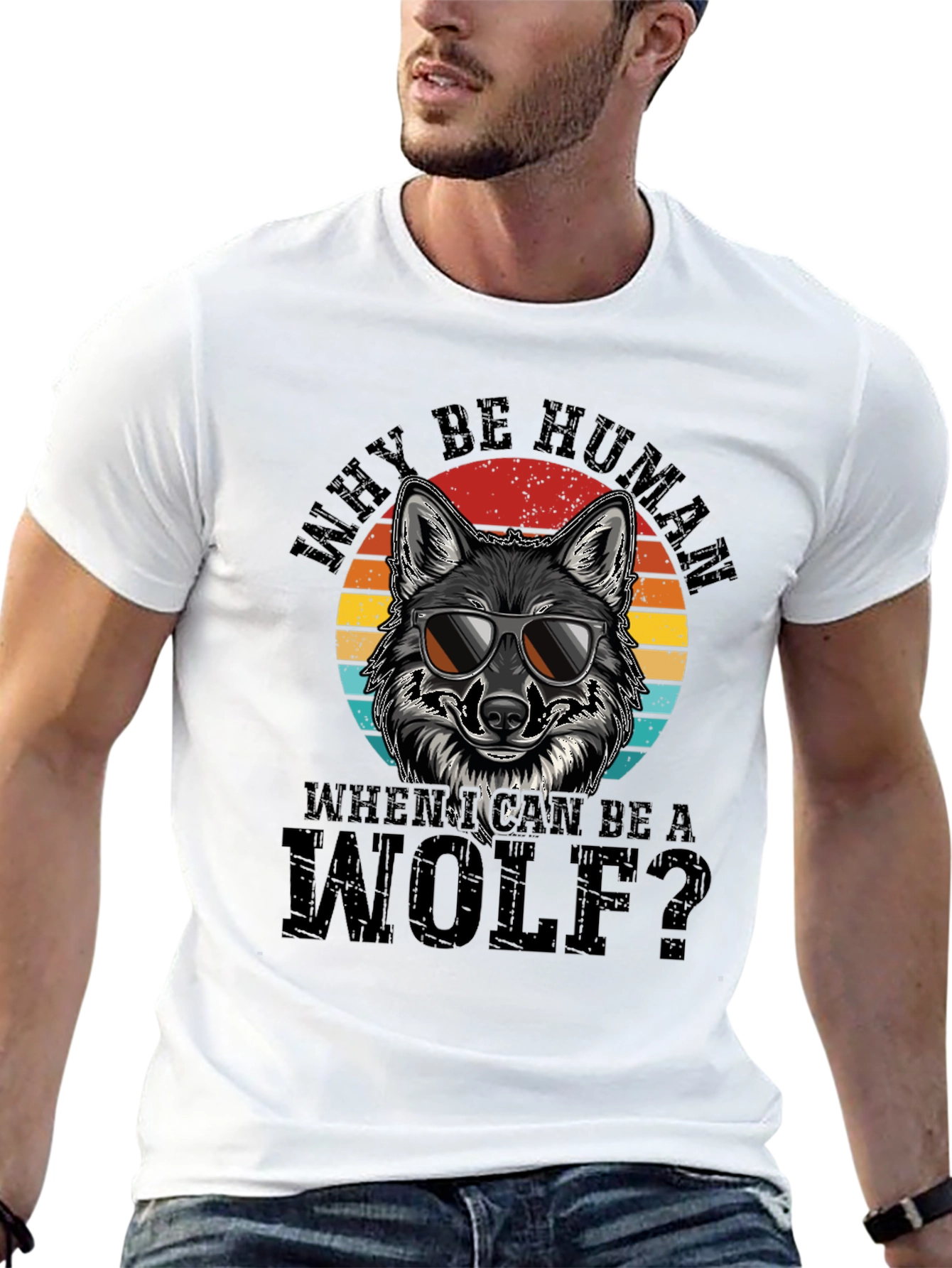 Why Be Human Wolf Graphic Tee