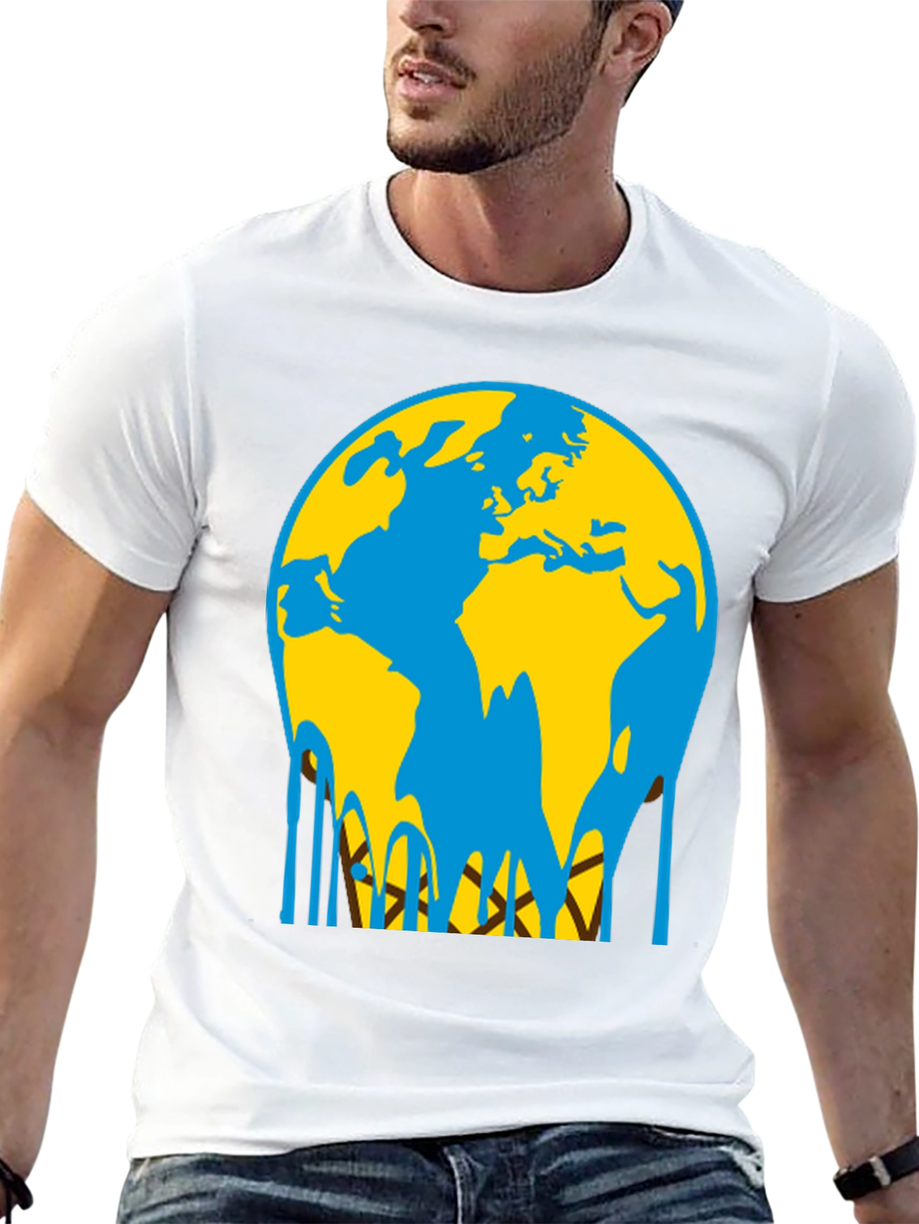 Melting Earth Graphic Tee - Black
