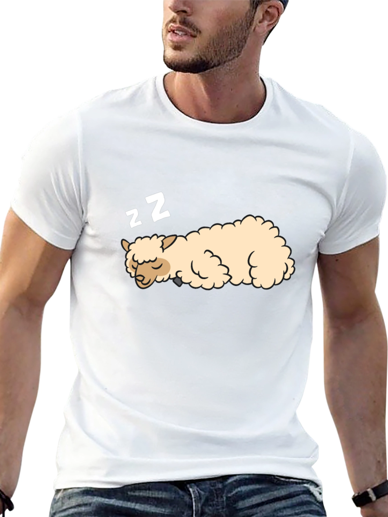 Sleeping Alpaca Black T-Shirt - Cute & Comfortable