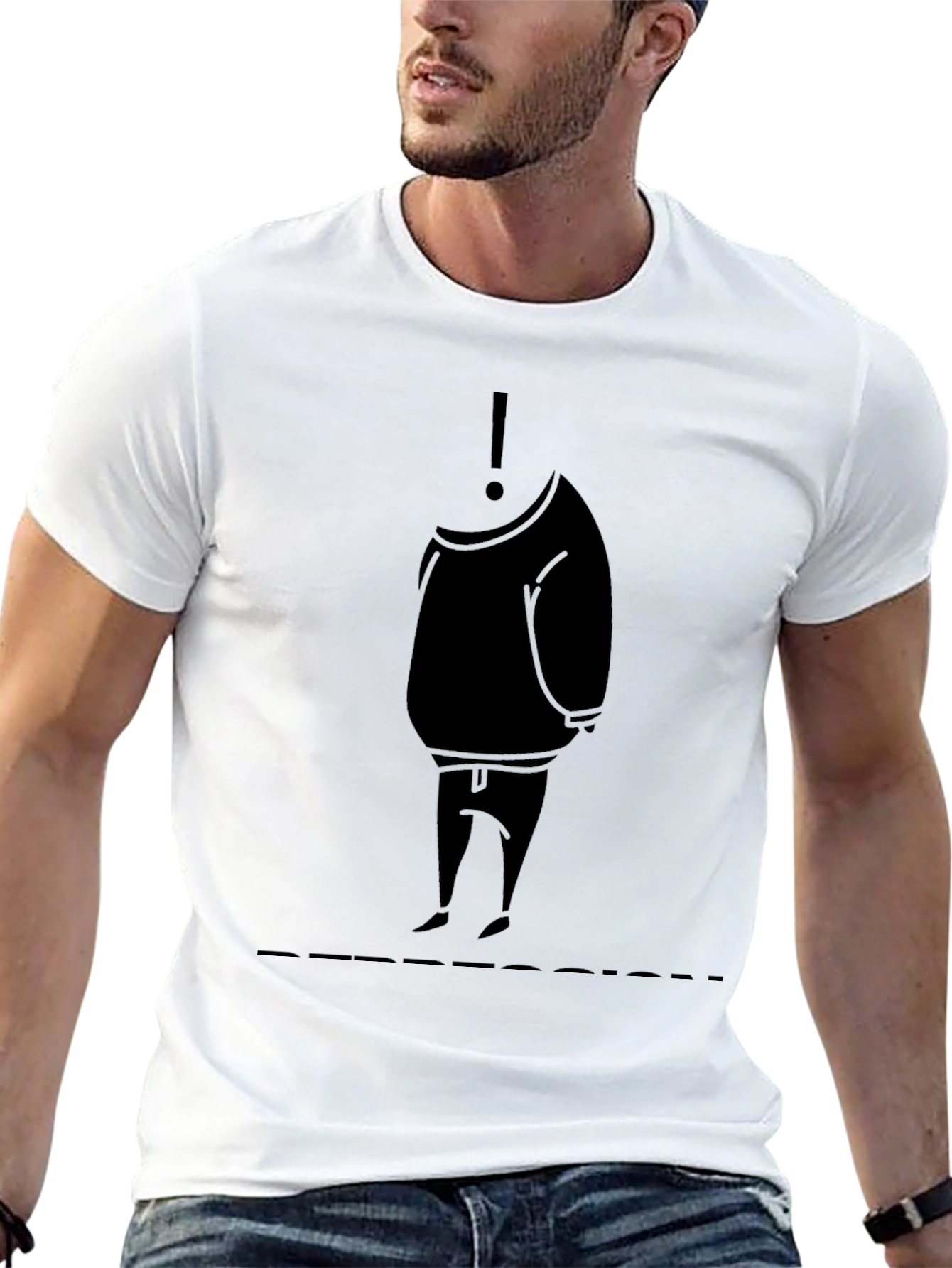 Mysterious Silhouette Graphic Tee - Black