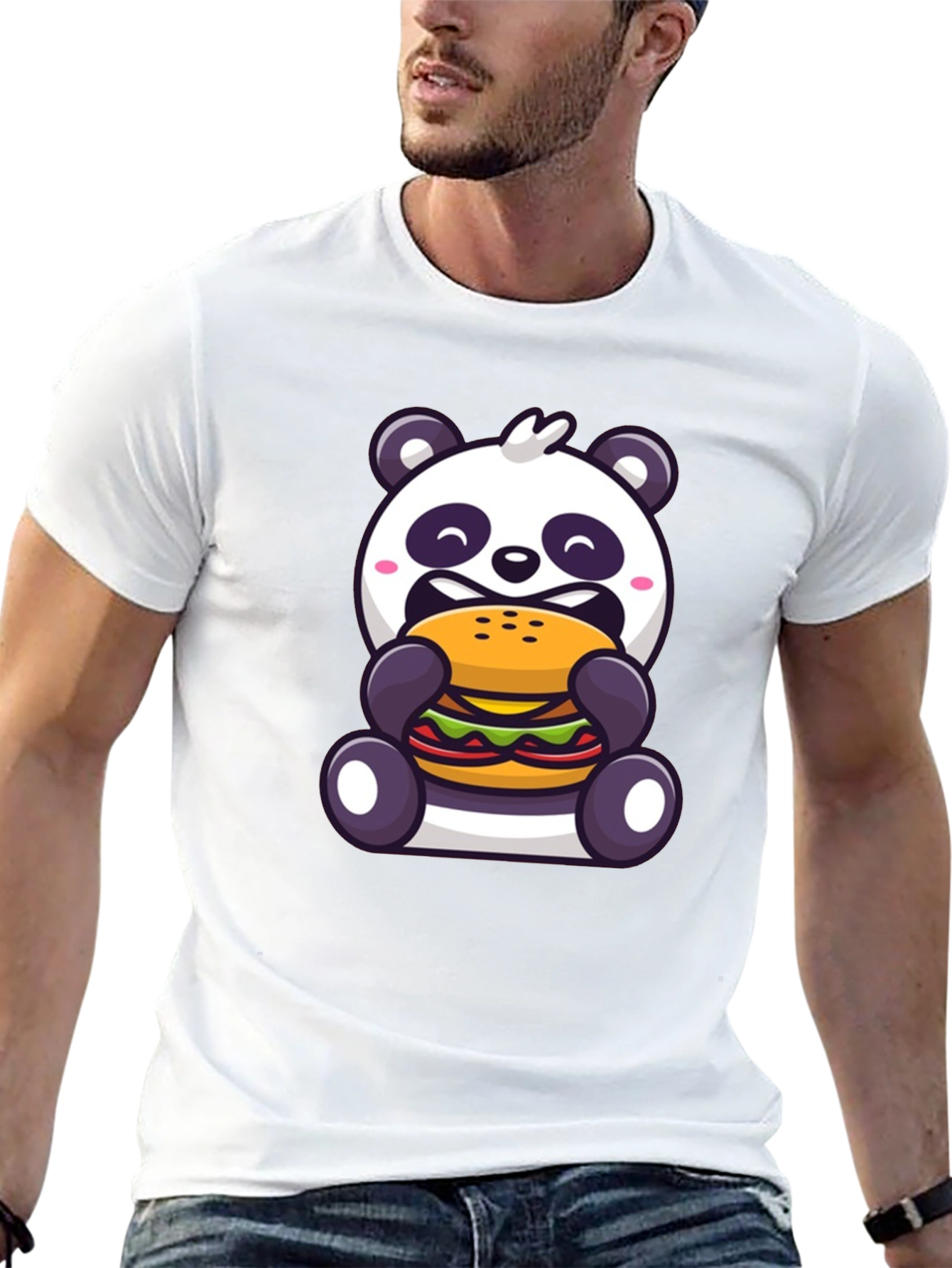 Panda Burger Graphic Tee - Cute Animal T-Shirt