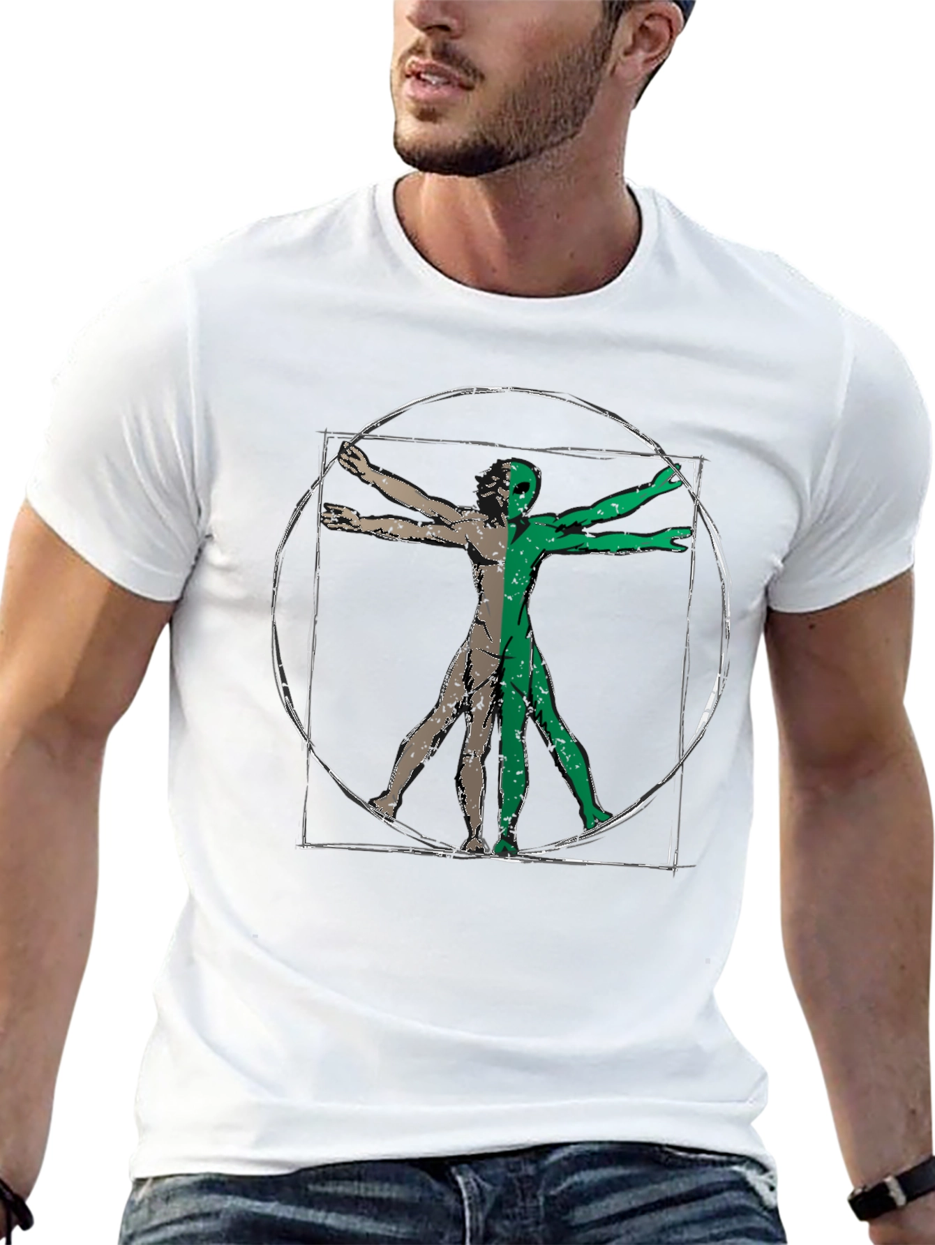 Vitruvian Alien Graphic Tee - Black