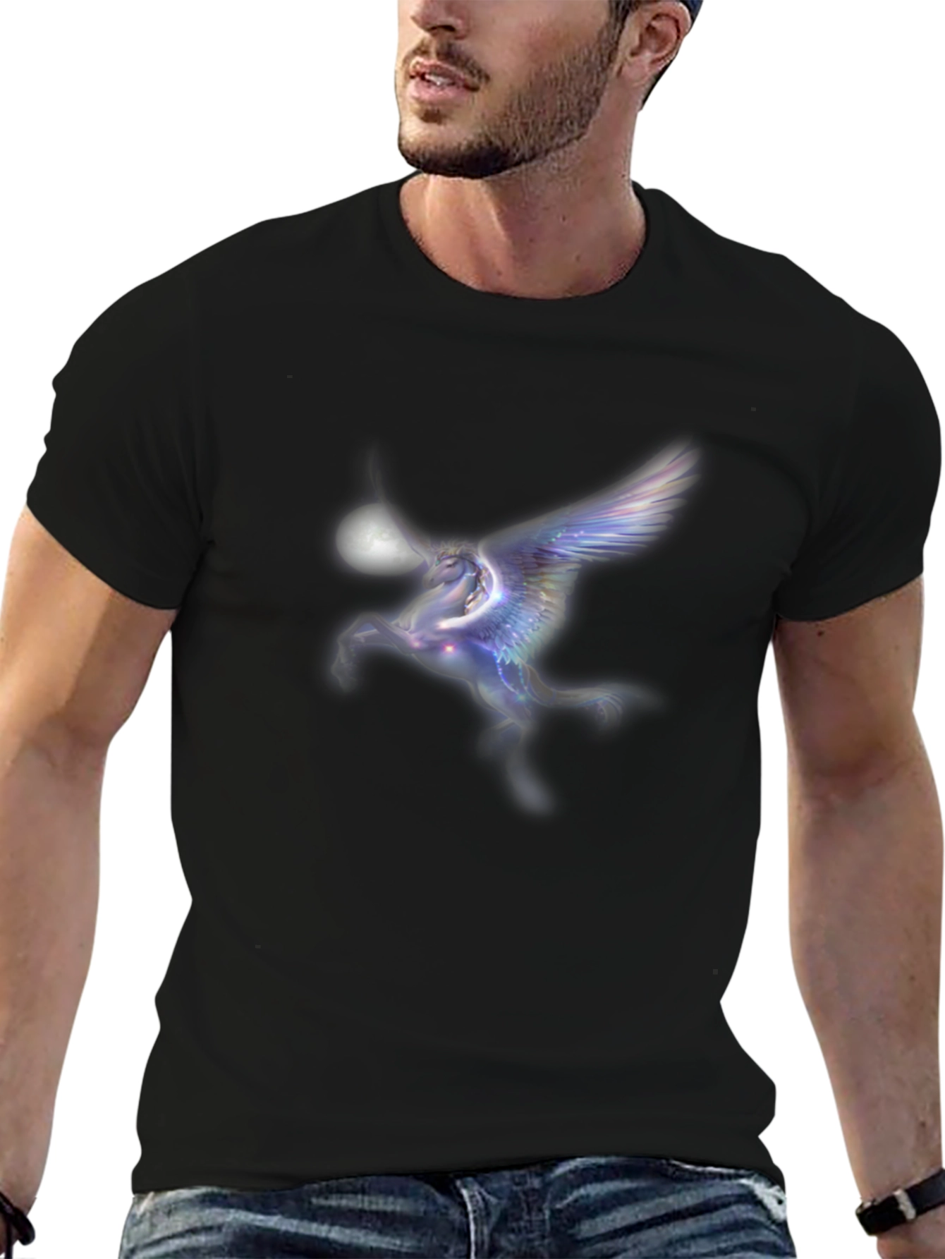 Pegasus Moon Black T-Shirt