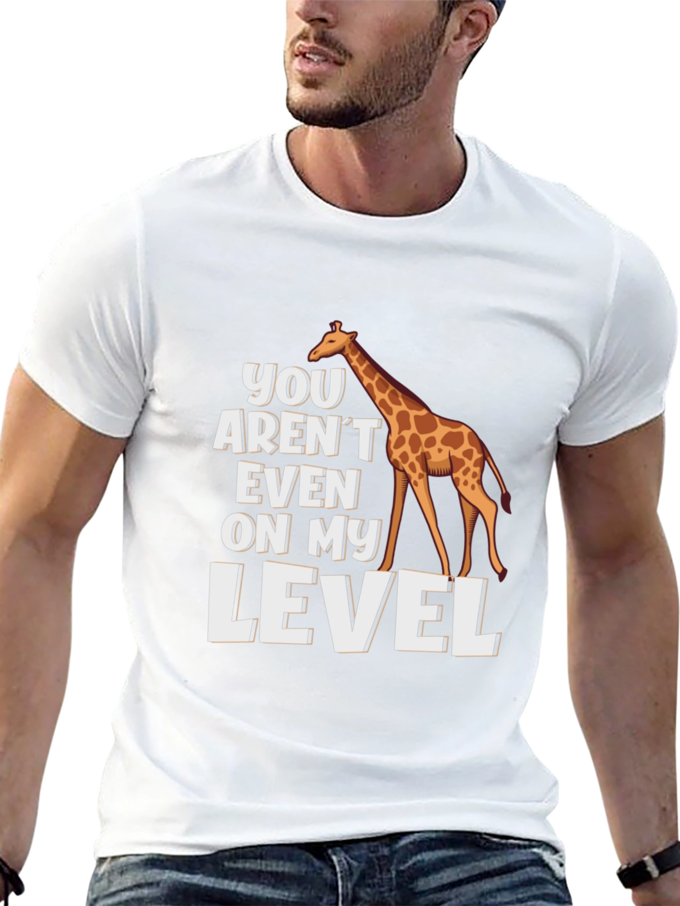 Giraffe Level T-Shirt - Funny Animal Graphic Tee