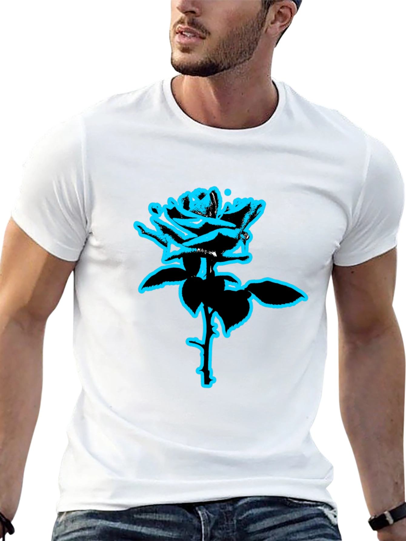 Rose Graphic Tee - Modern Style