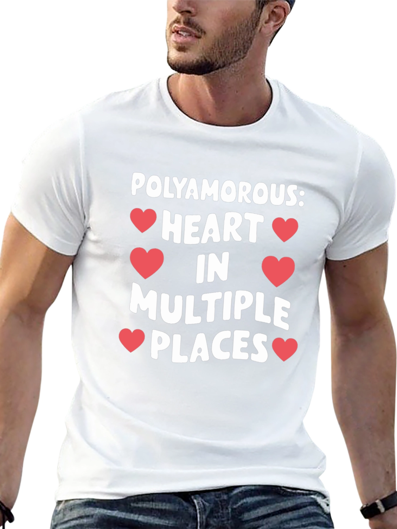 Polyamorous Heart Multiple Places Graphic T-Shirt