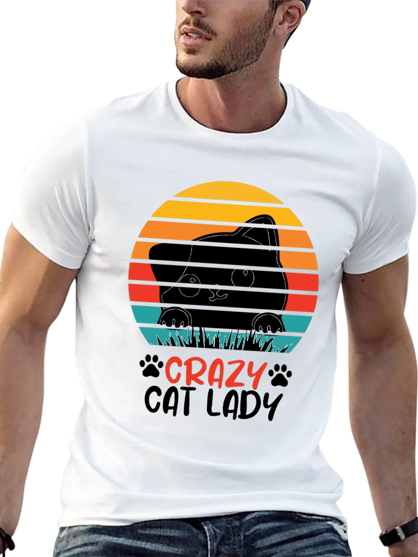 Crazy Cat Lady Graphic Tee - Black
