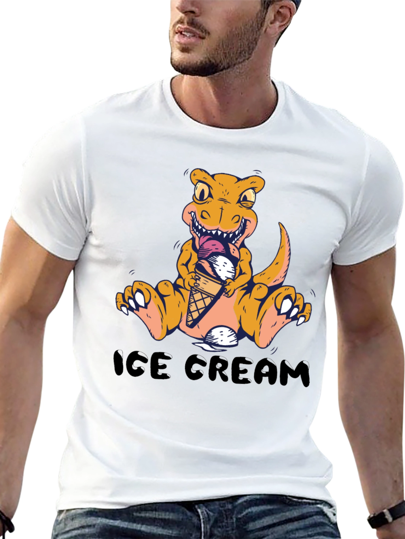 Dino Ice Cream T-Shirt - Fun Graphic Tee