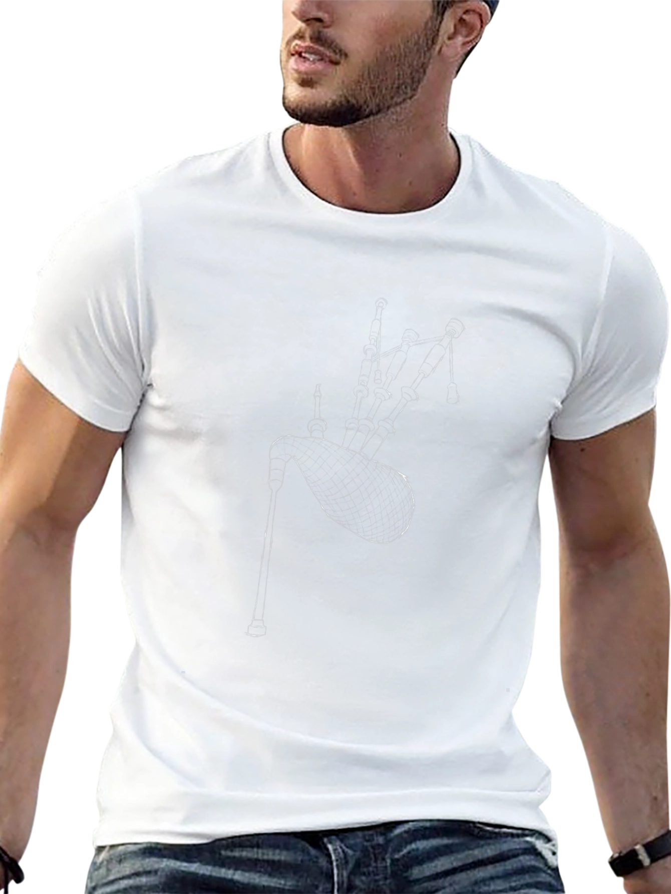 Bagpipe Graphic Tee - Classic Black T-Shirt
