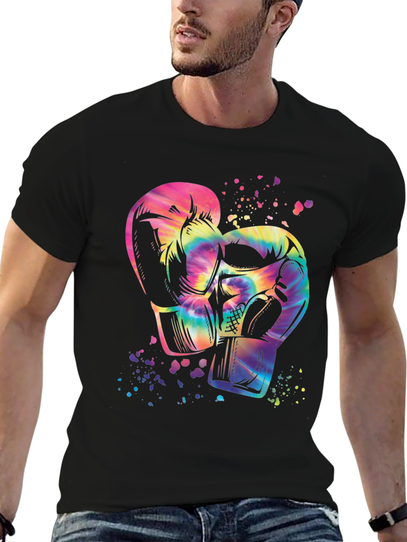 Tie-Dye Boxing Gloves Graphic Tee