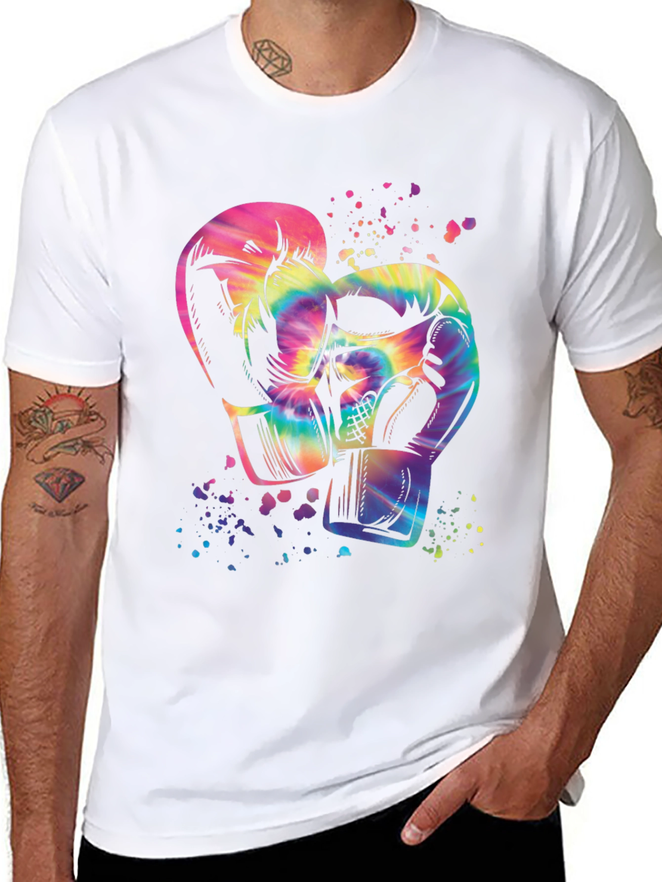 Tie-Dye Boxing Gloves Graphic Tee