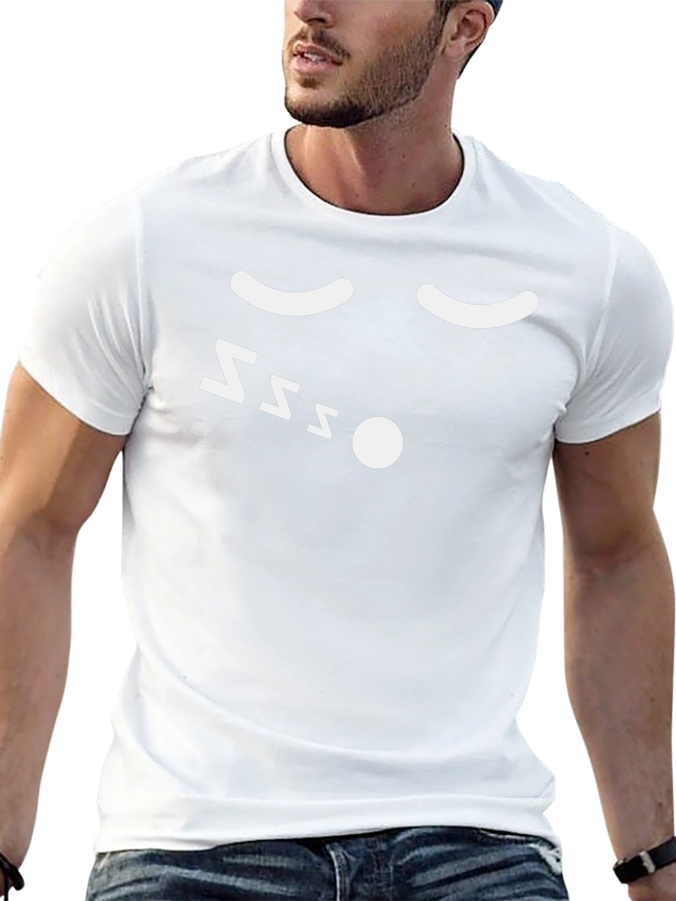 Mens Black Sleepy Face Graphic T-Shirt