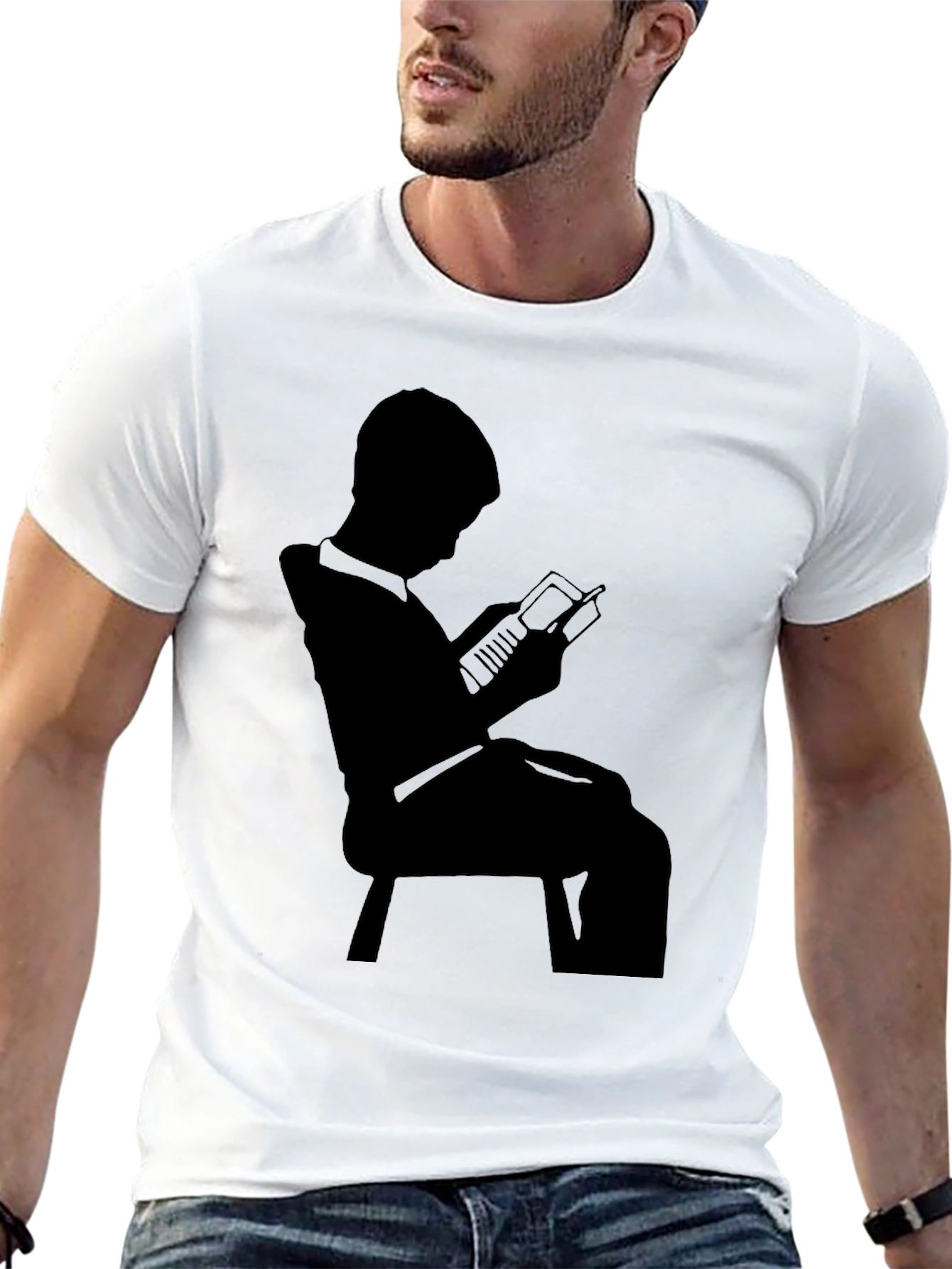 Silhouette Reader Black Graphic Tee