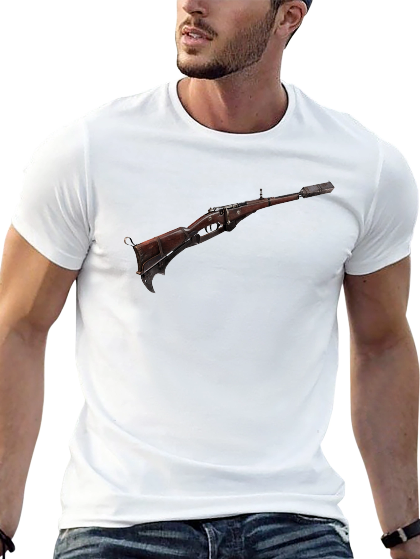 Rifle Graphic Tee - Edgy Weapon Design